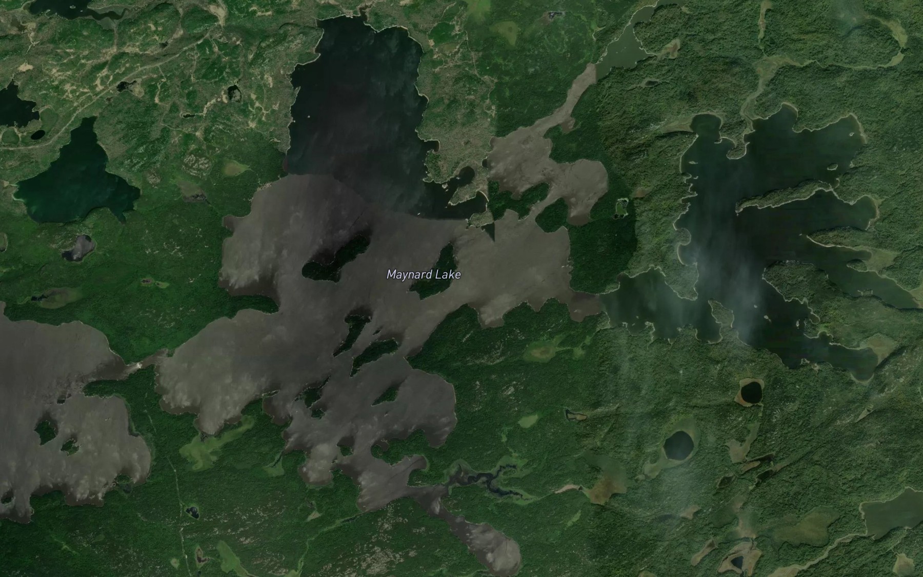 Satellite map of the Maynard Lake