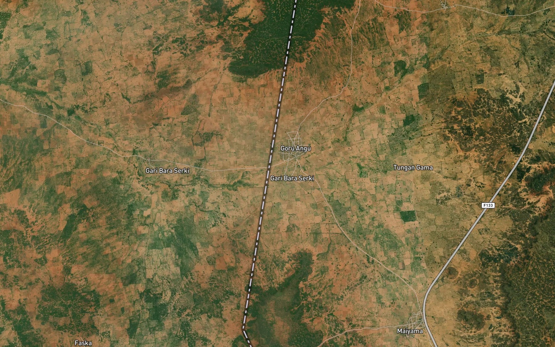 Satellite map of the River Angu