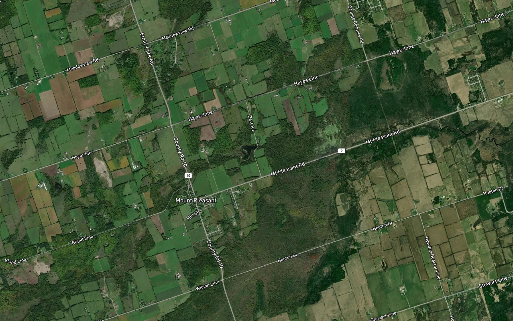 Satellite map of the Best's Pond