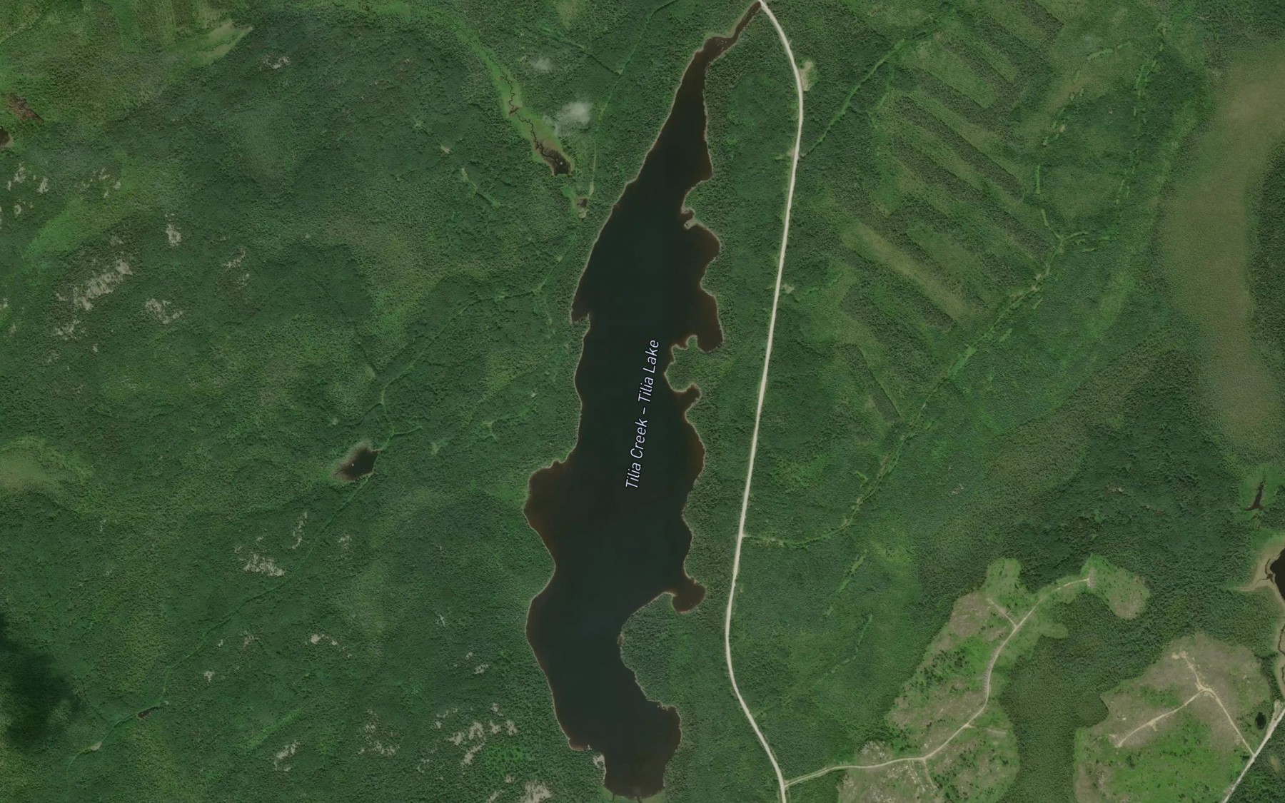 Satellite map of the Tilia Lake
