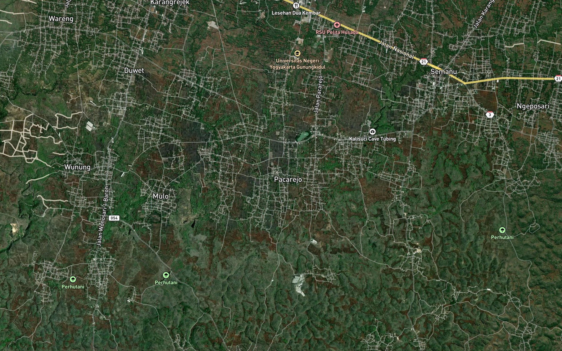 Satellite map of the Telaga Lebun
