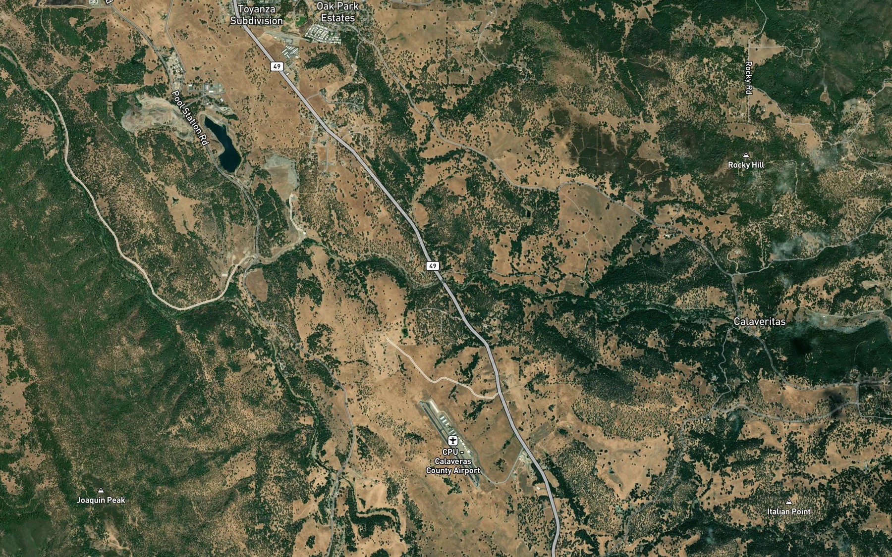 Satellite map of the Willow Creek