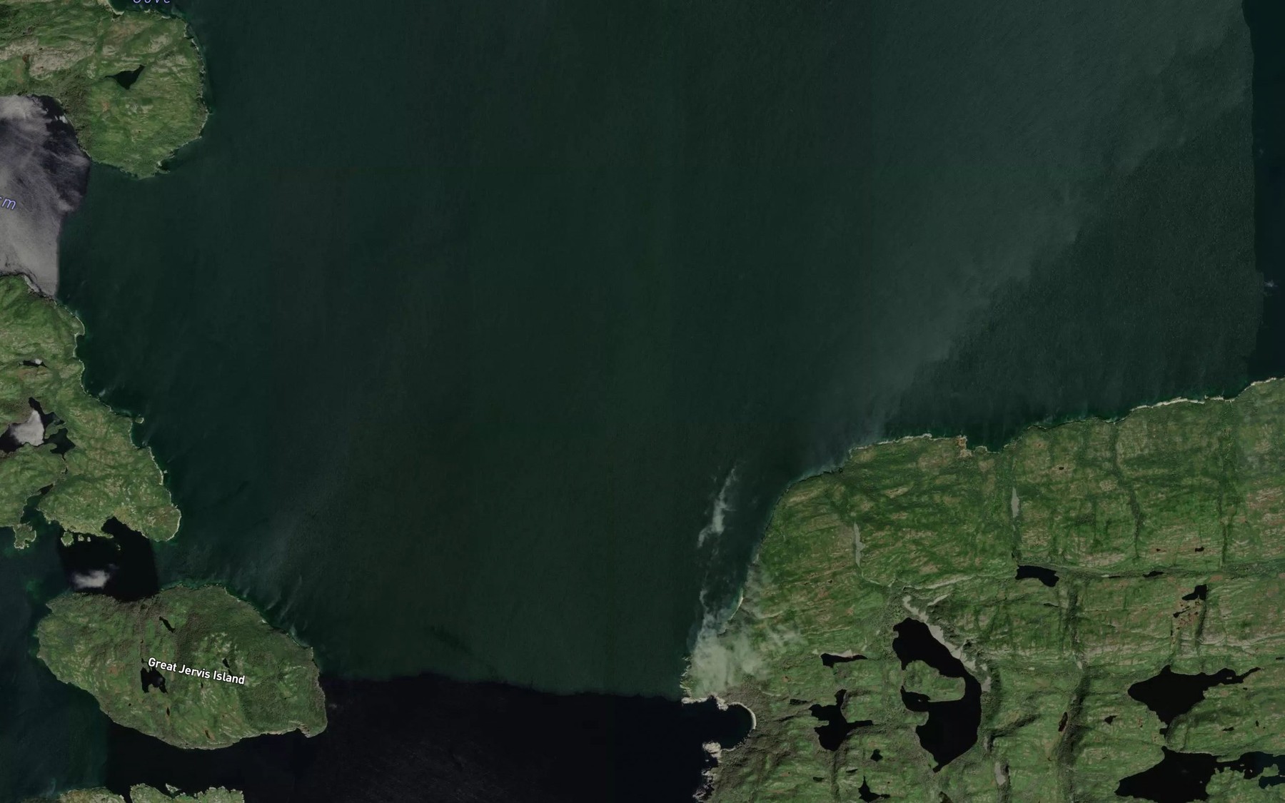 Satellite map of the Bay d'Espoir