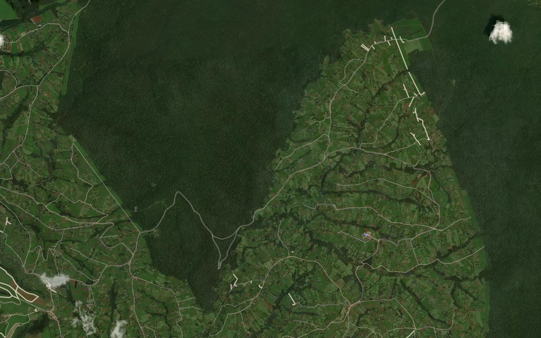 Satellite map of the Teregambe Falls