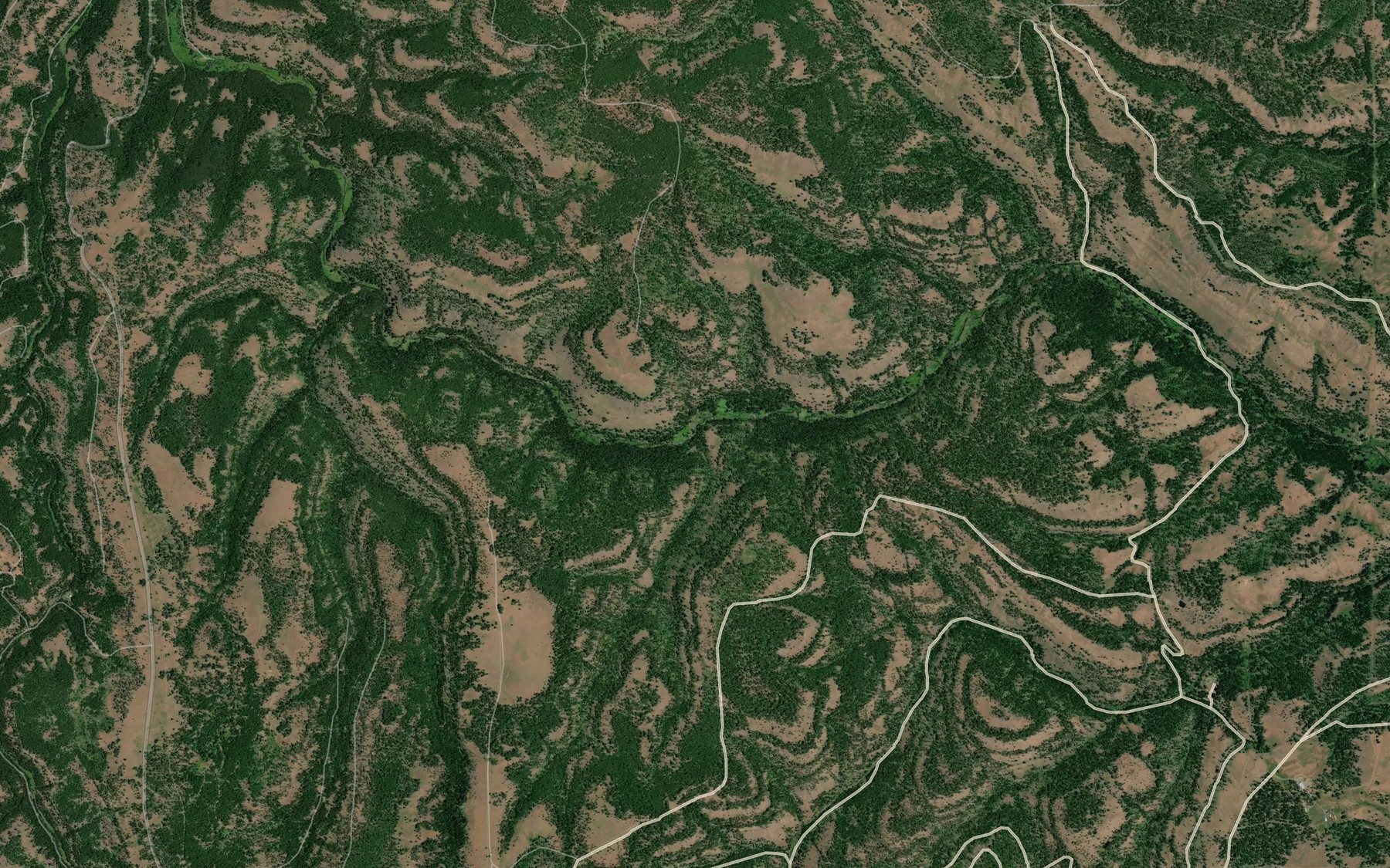 Satellite map of the Ray Creek
