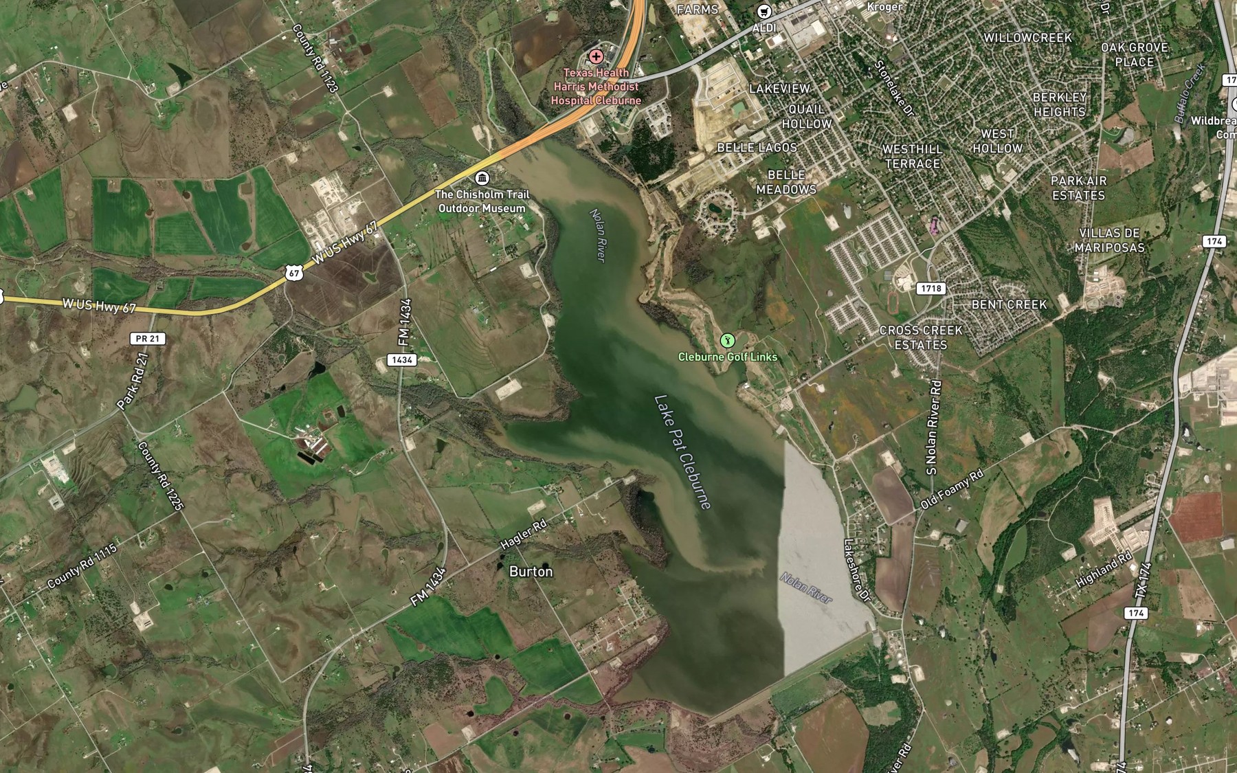 Satellite map of the Robinson Branch