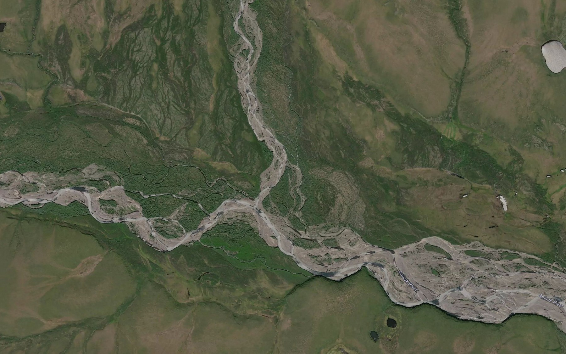 Satellite map of the Setting Sun Creek