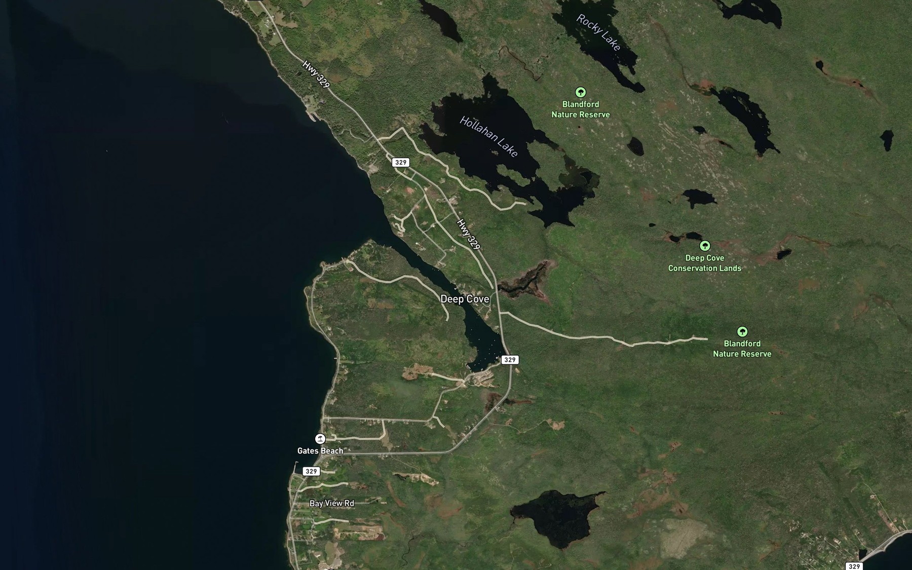 Satellite map of the Mill Dam Brook