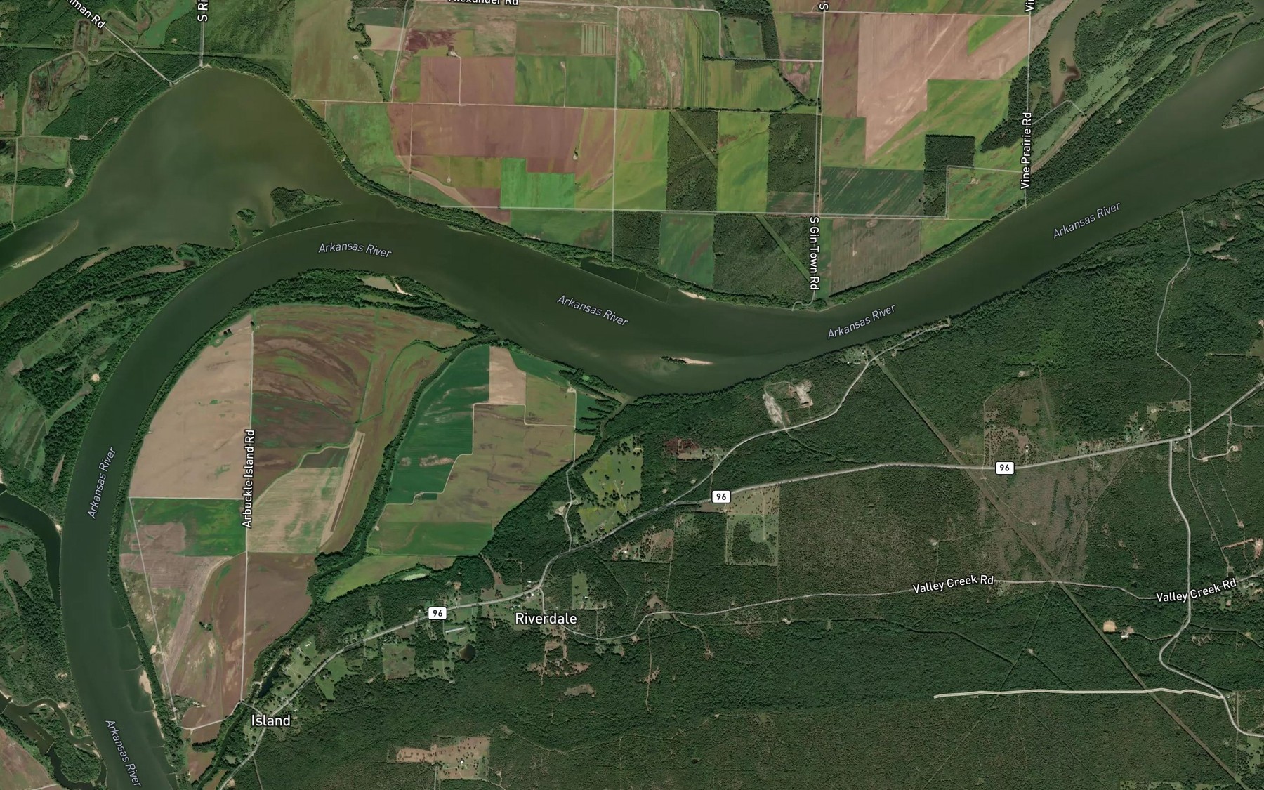 Satellite map of the Mill Creek