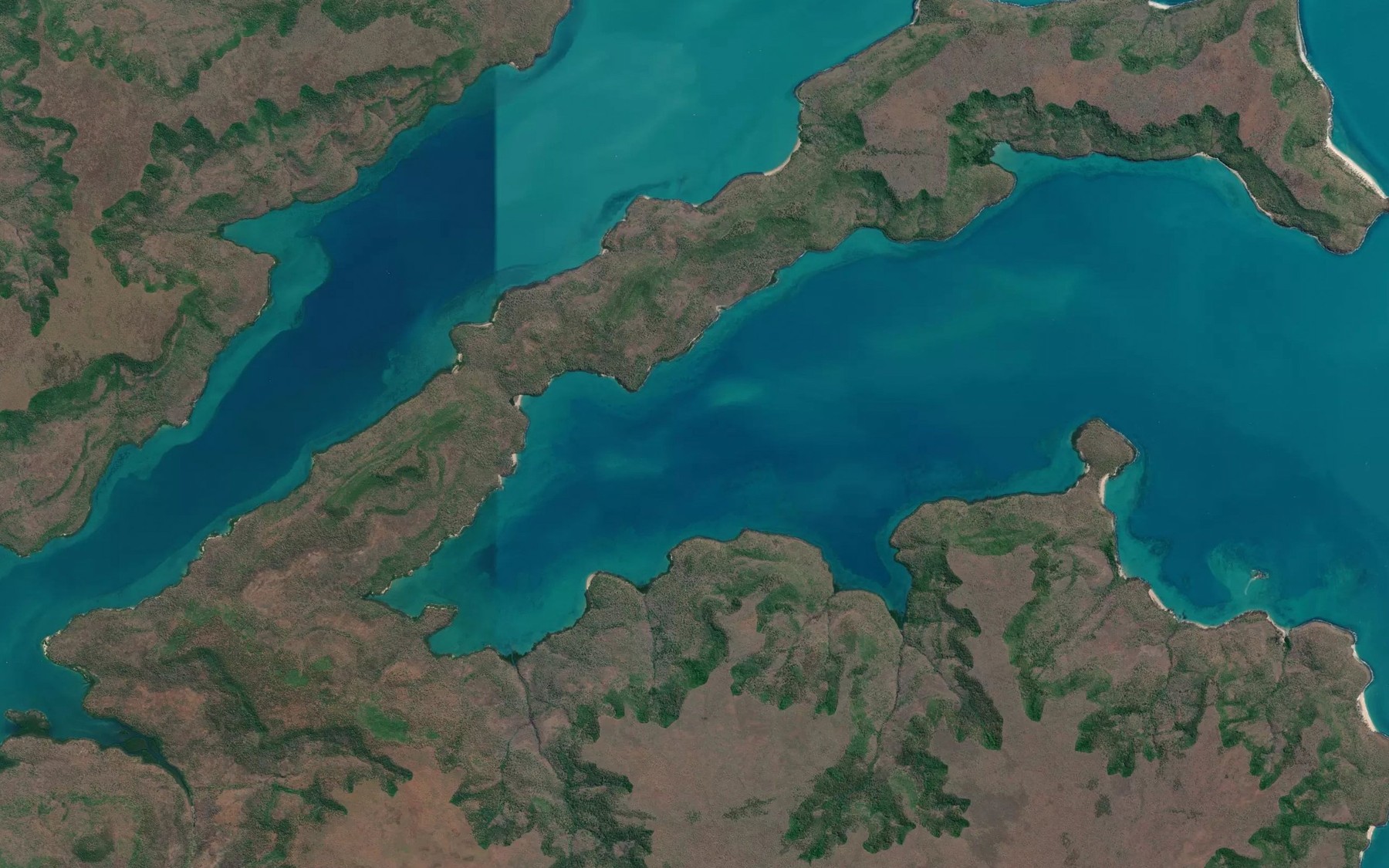 Satellite map of the Freshwater Bay