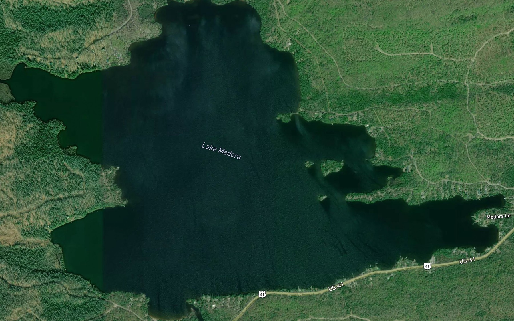 Satellite map of the Lake Medora