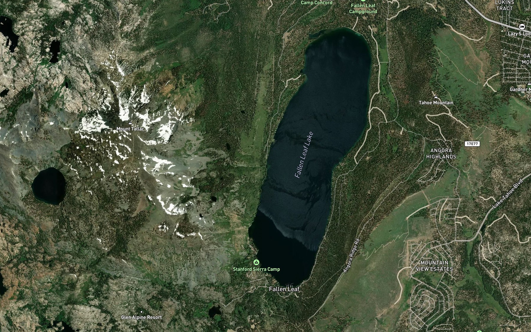 Satellite map of the Cathedral Creek