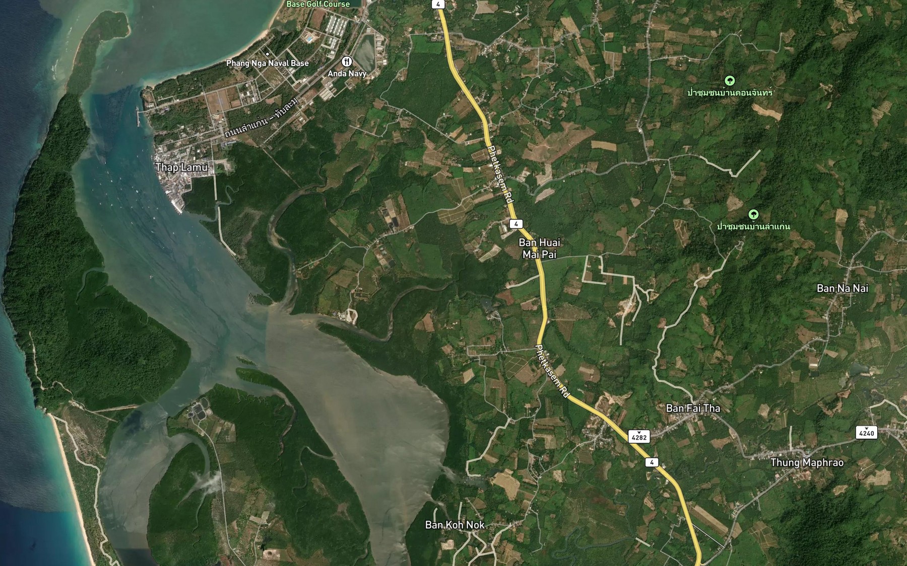 Satellite map of the Huai Mai Phai