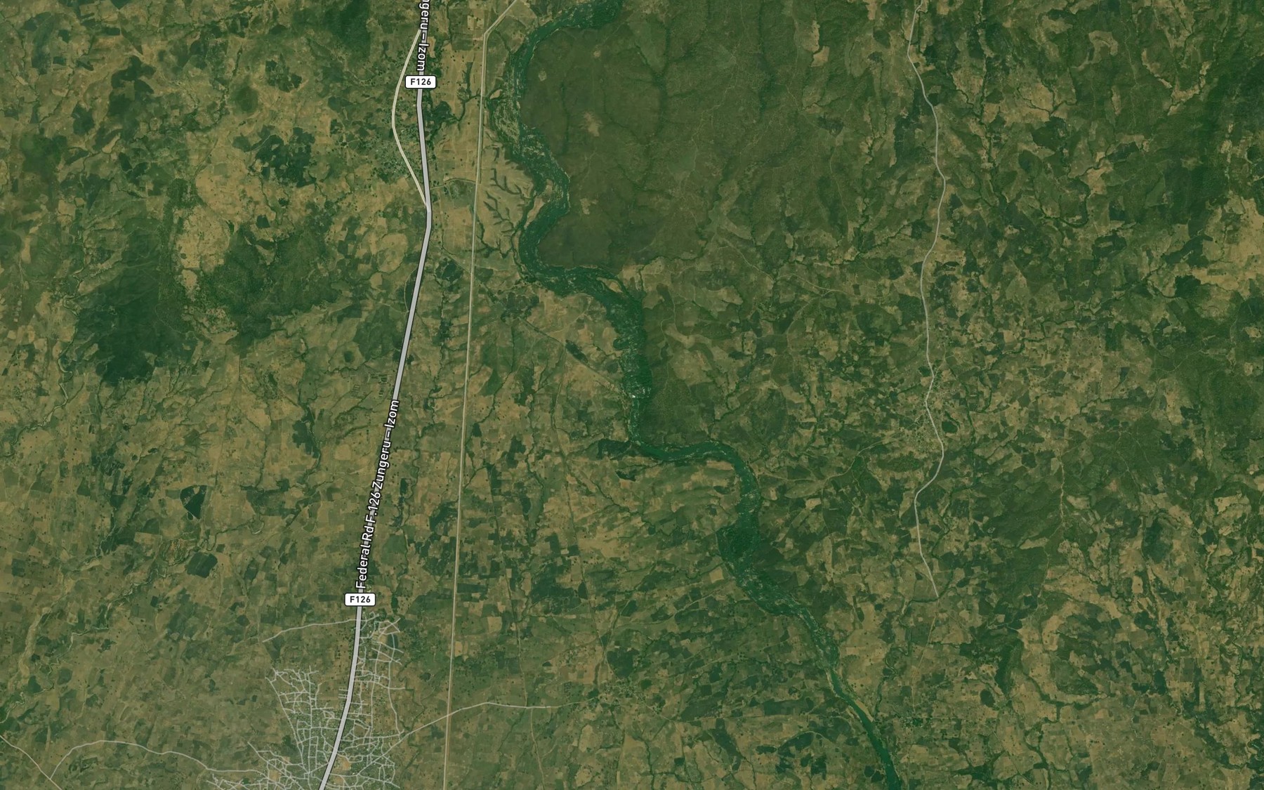 Satellite map of the Gurara Fall