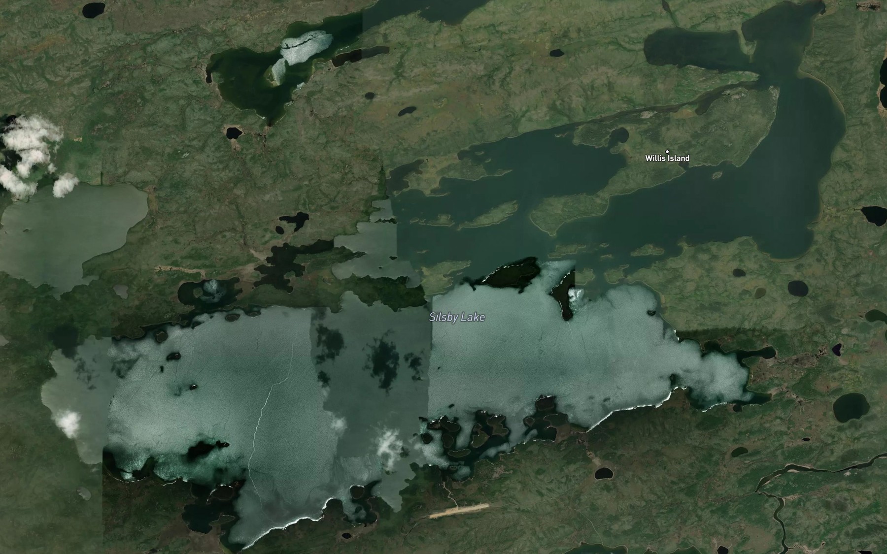 Satellite map of the Silsby Lake