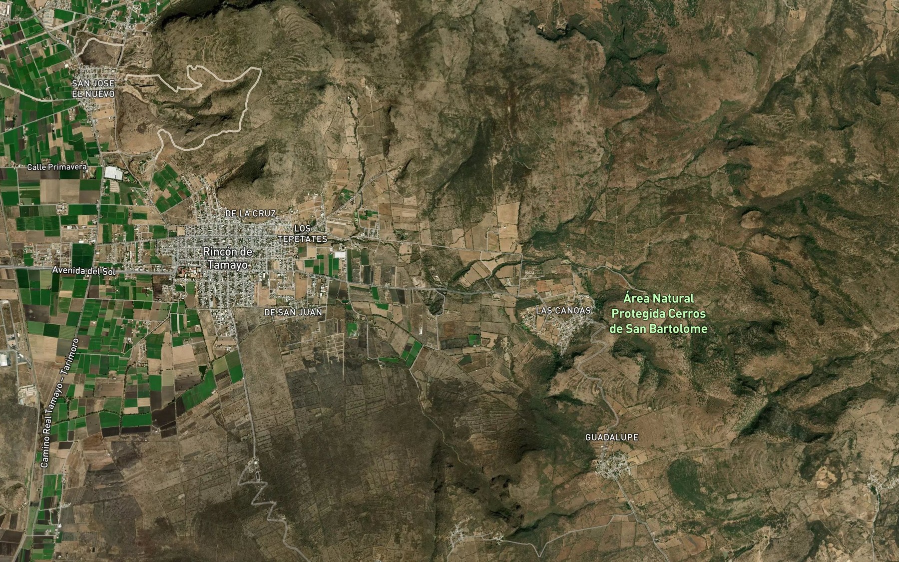 Satellite map of the Las Zanjillas