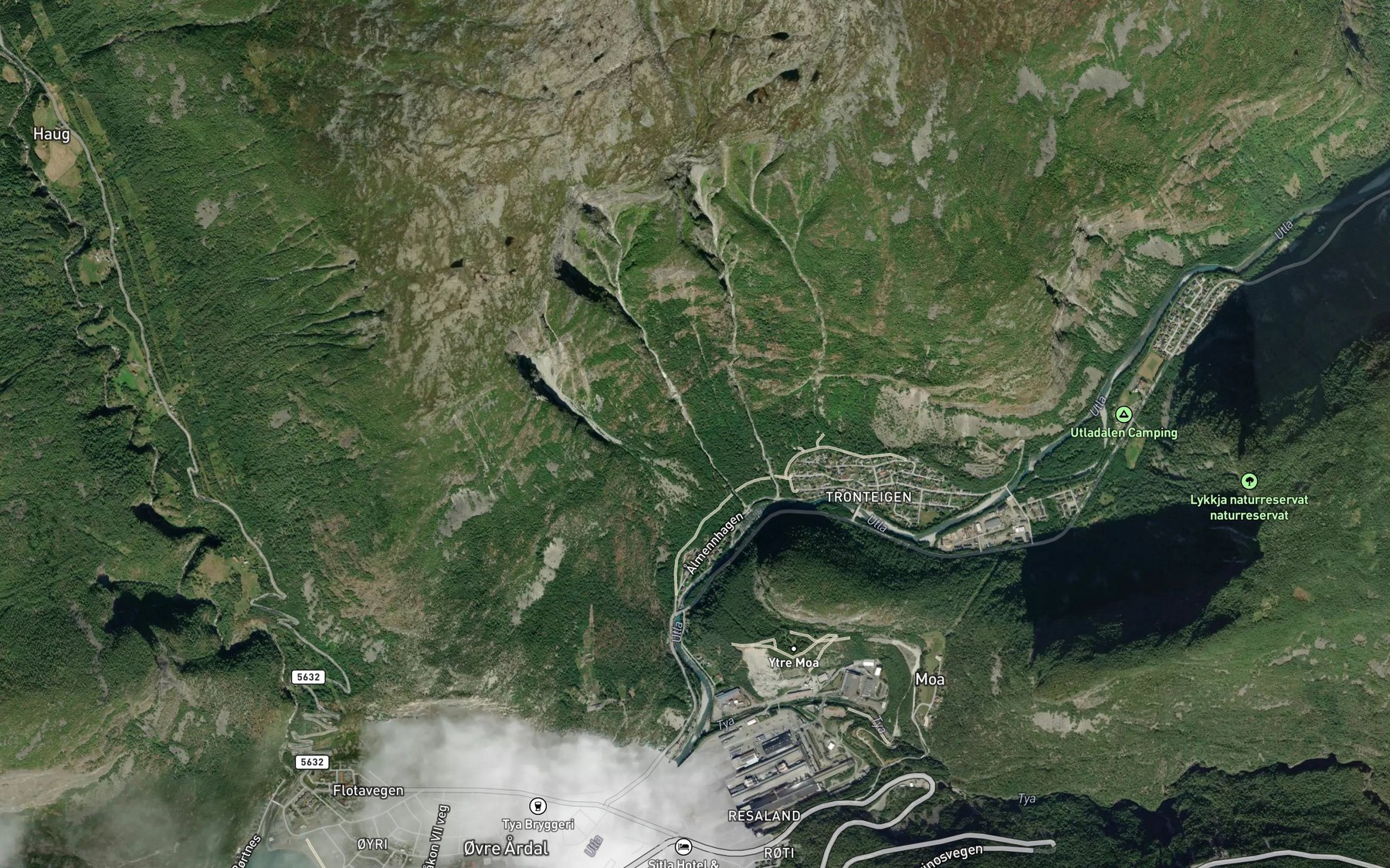 Satellite map of the Lisbetbekken