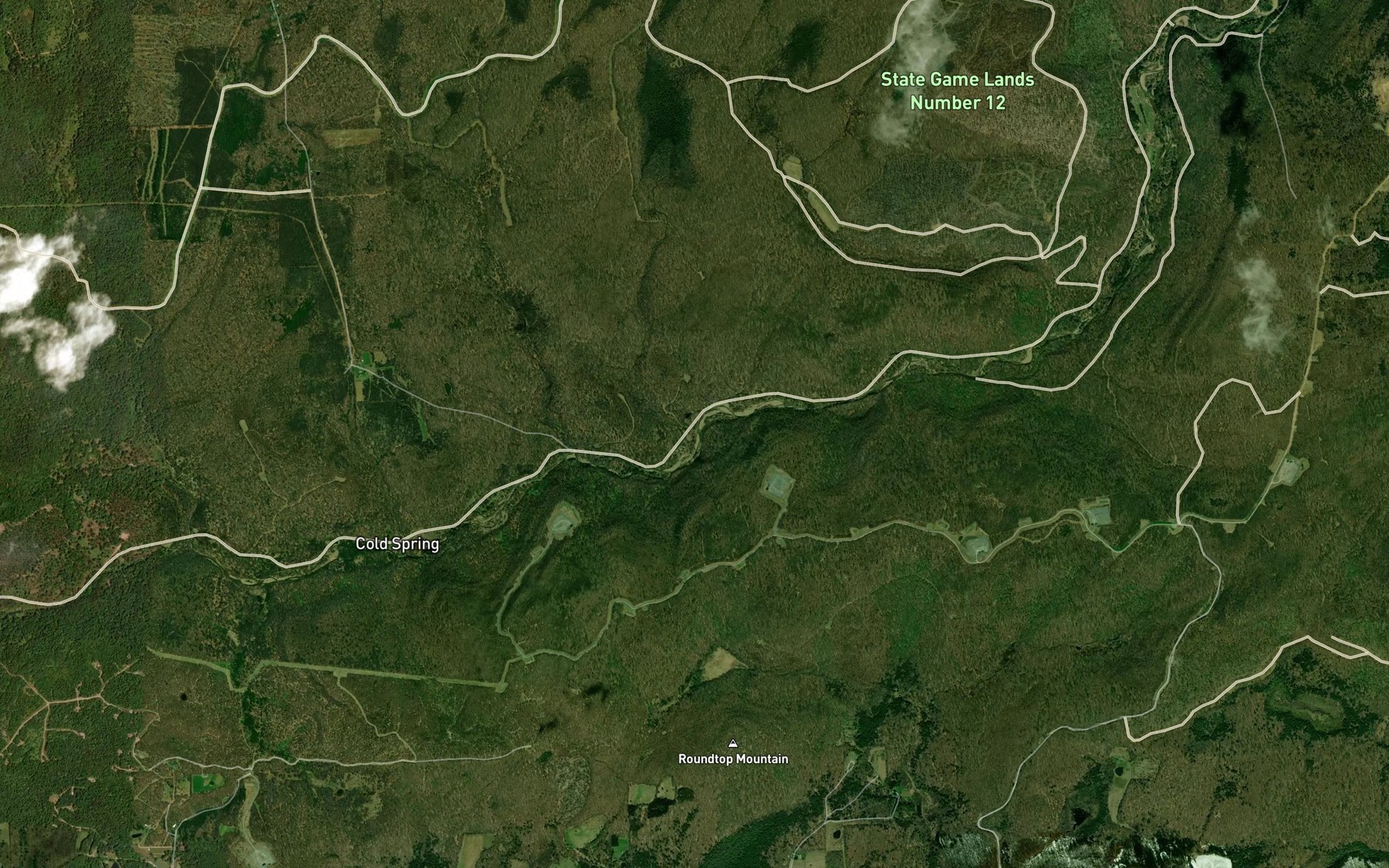 Satellite map of the Wolf Run