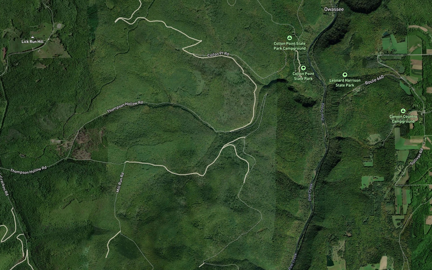 Satellite map of the O'Connor Branch