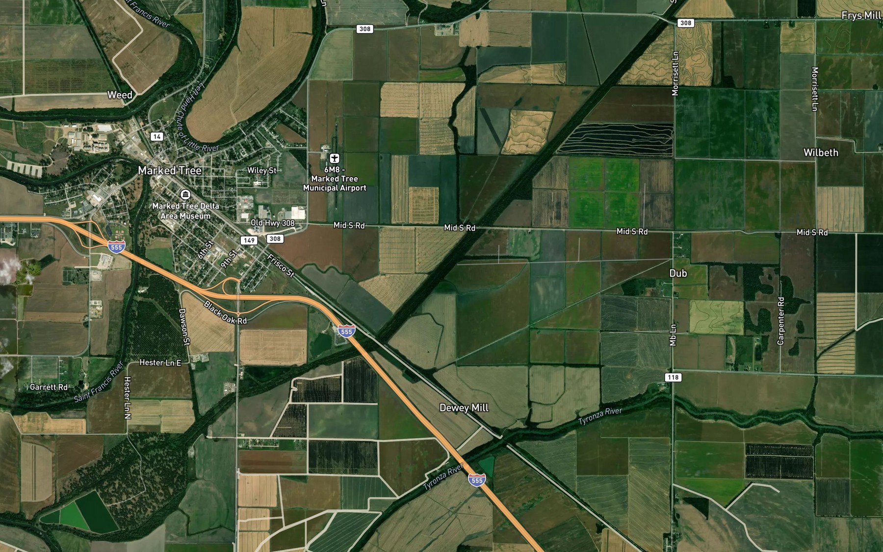 Satellite map of the Ditch Number 1