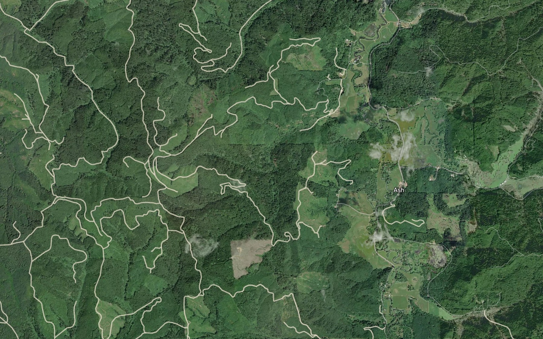 Satellite map of the Baker Creek