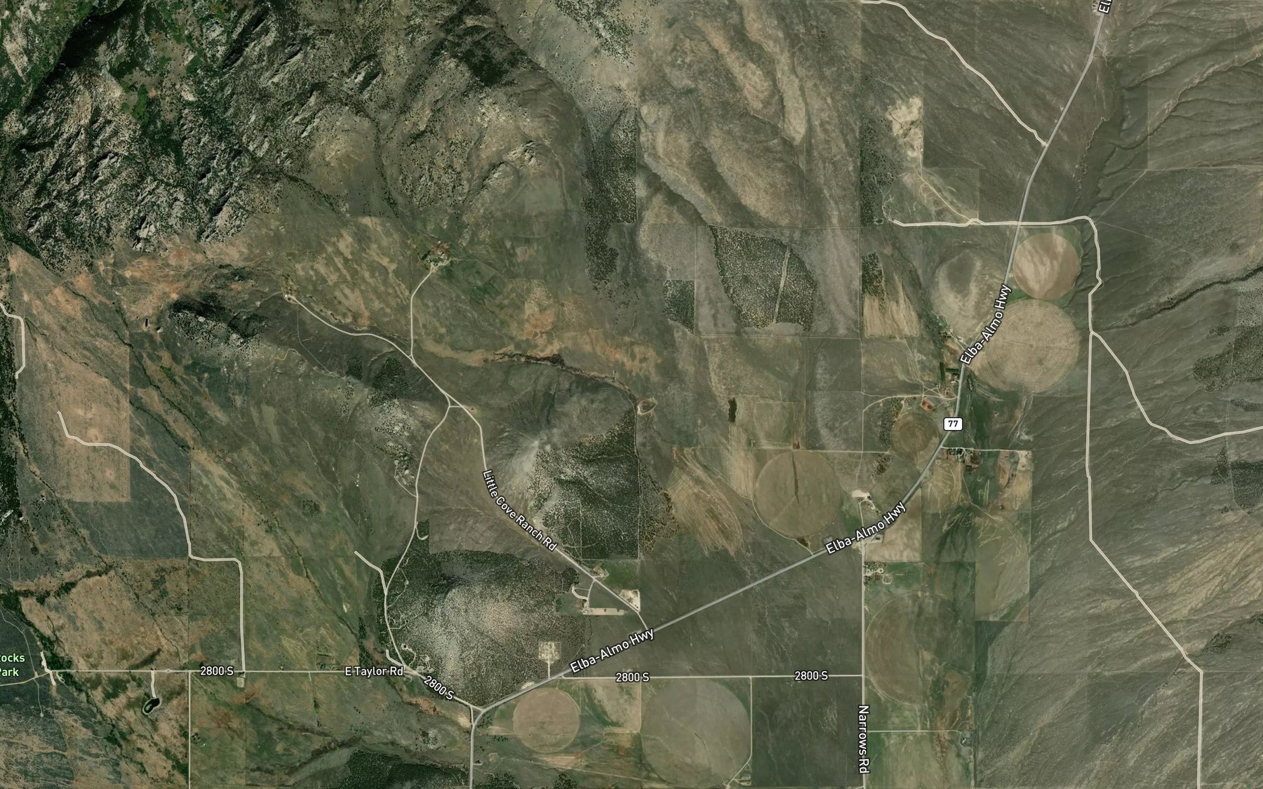 Satellite map of the Center Creek