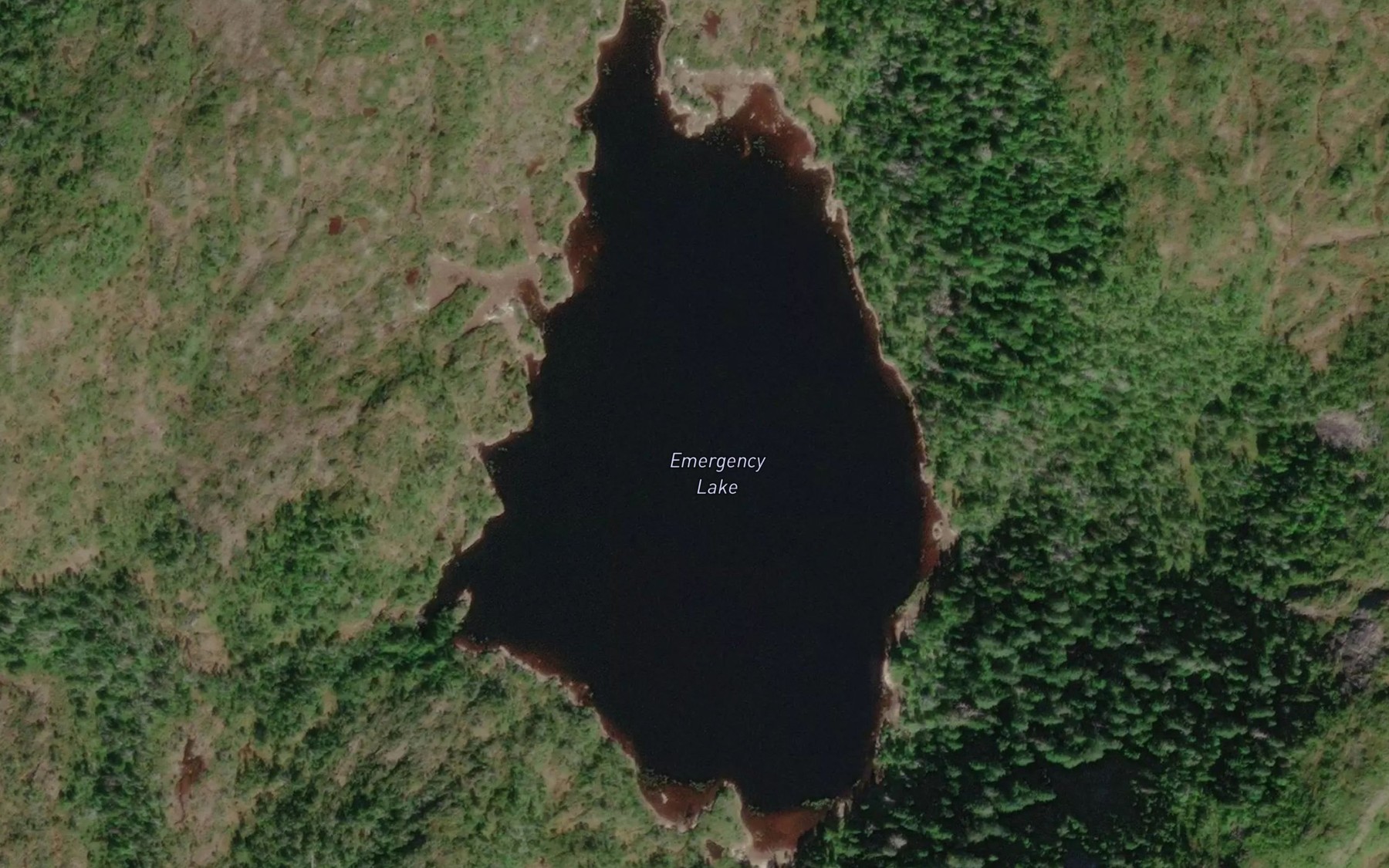 Satellite map of the Emergency Lake