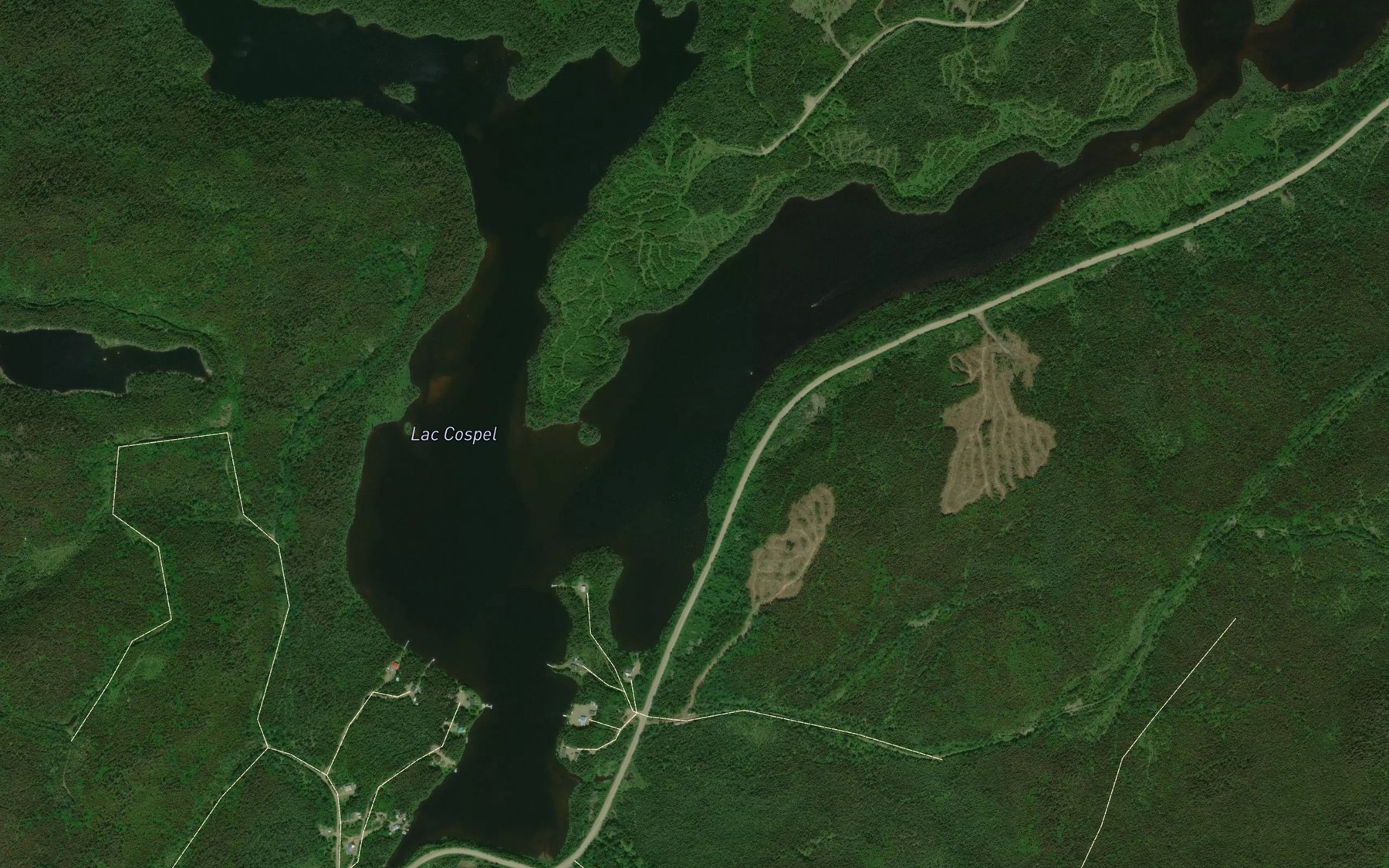 Satellite map of the Lac Cospel