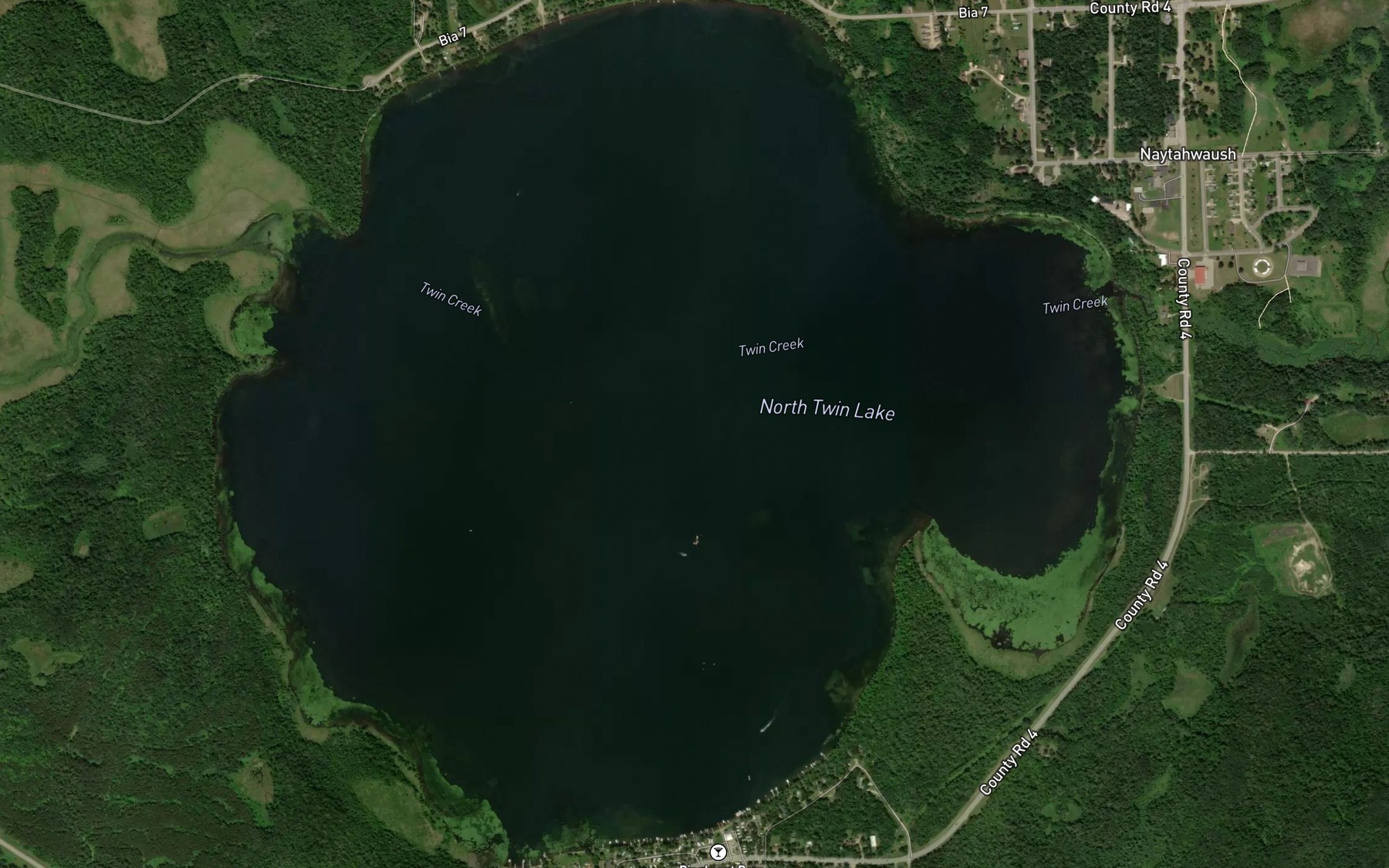 Satellite map of the North Twin Lake