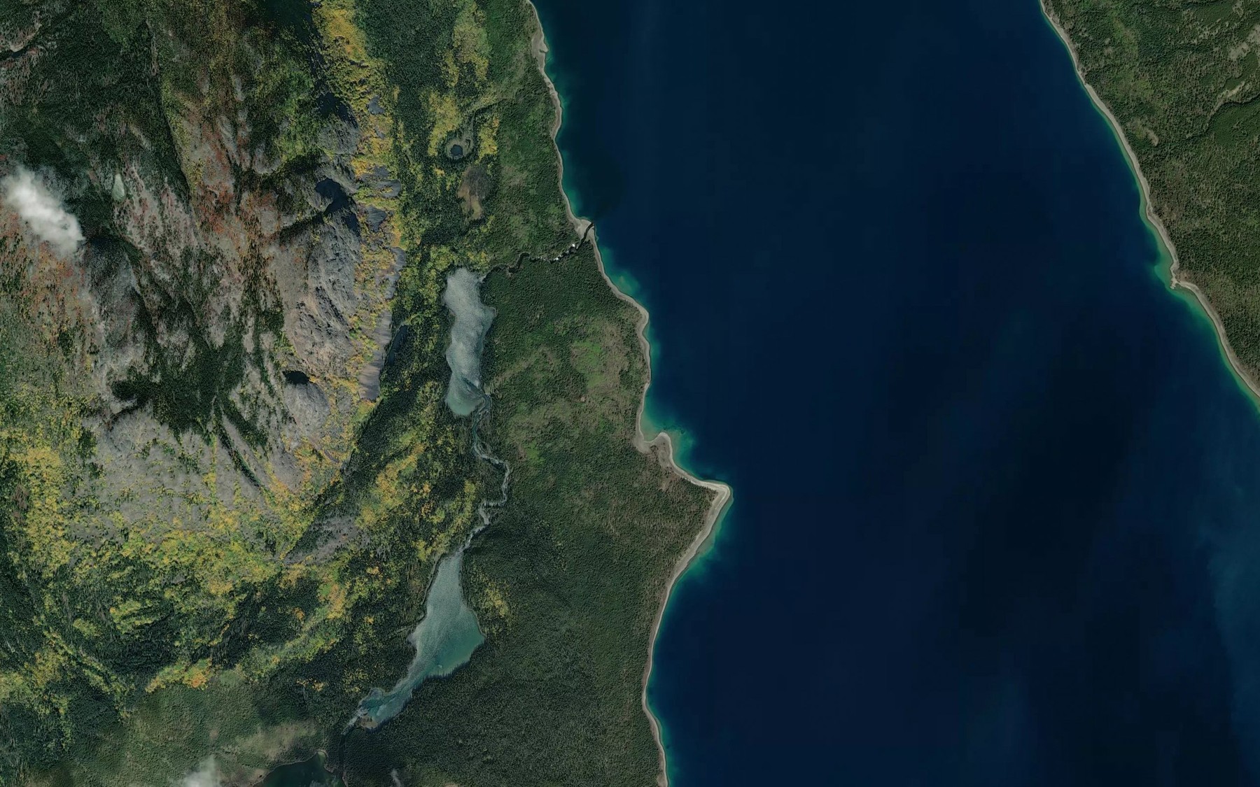 Satellite map of the Racine Creek