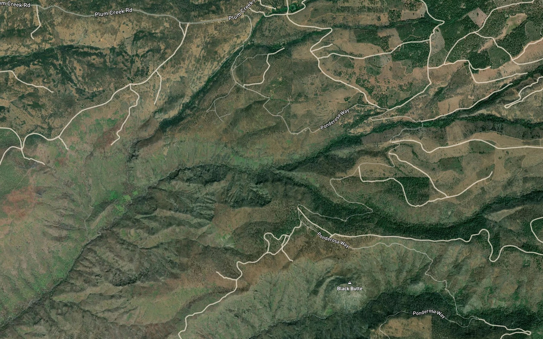 Satellite map of the Middle Fork Antelope Creek