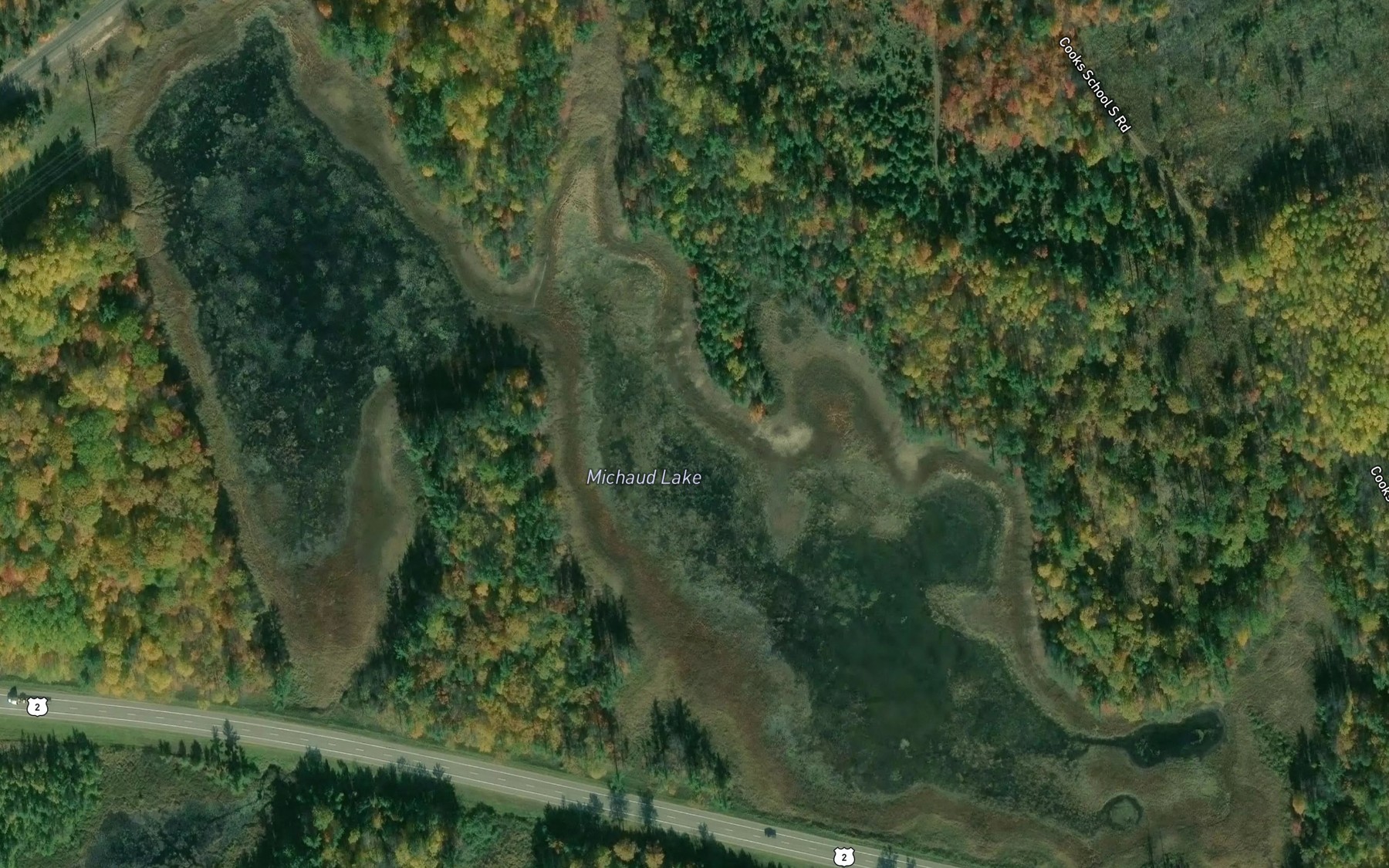 Satellite map of the Michaud Lake