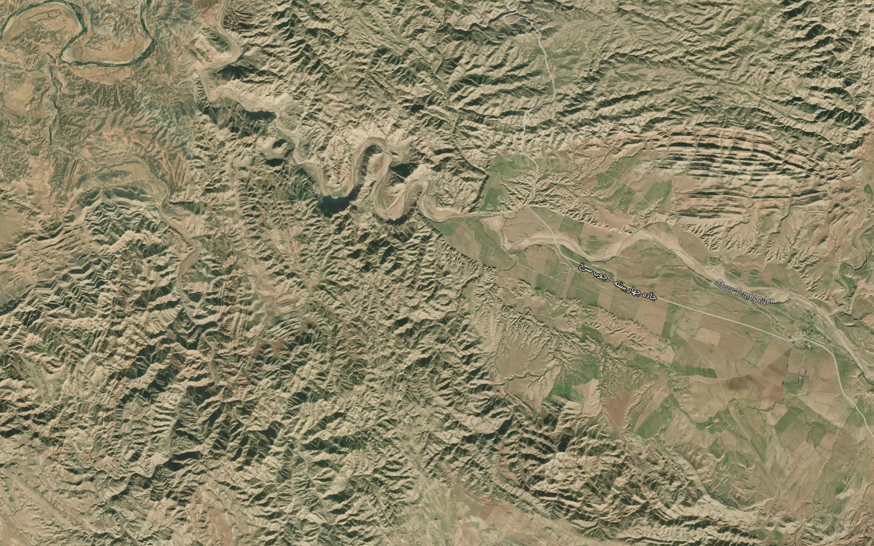 Satellite map of the Darreh-ye Chub Sorkh