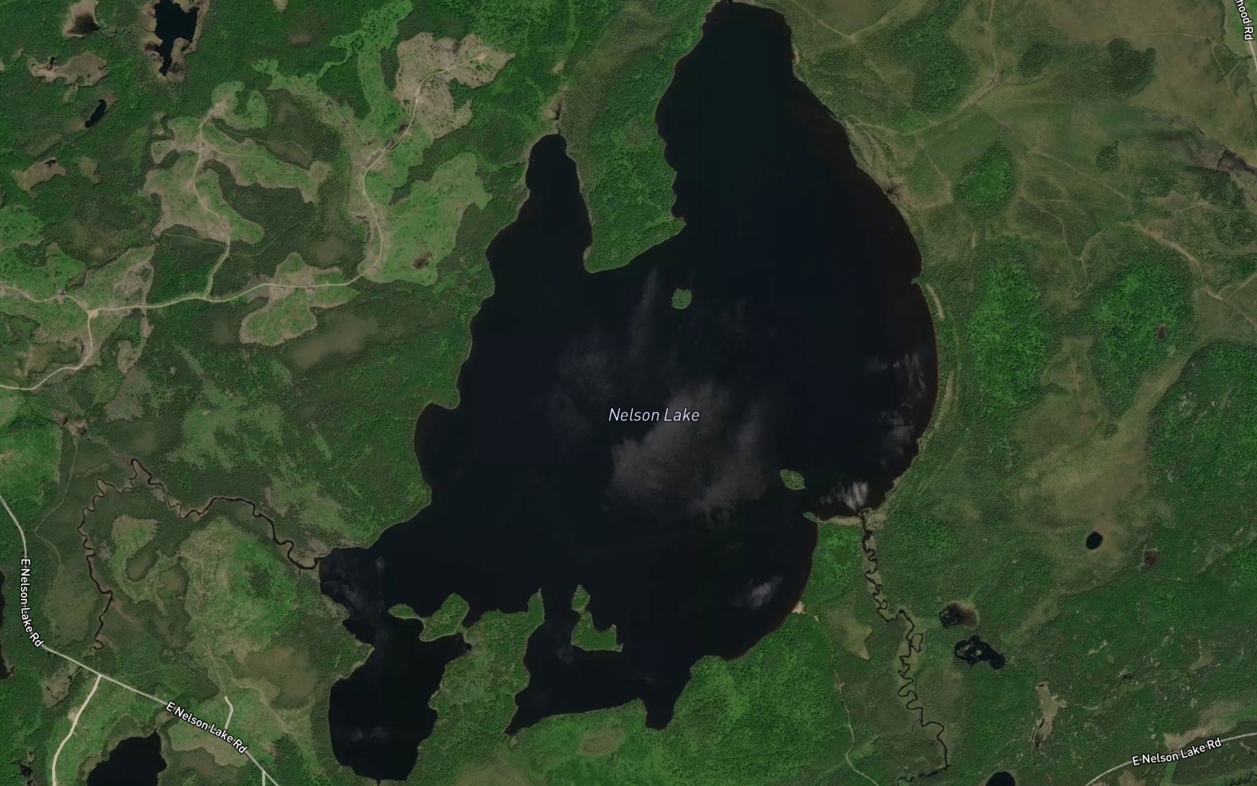 Satellite map of the Nelson Lake