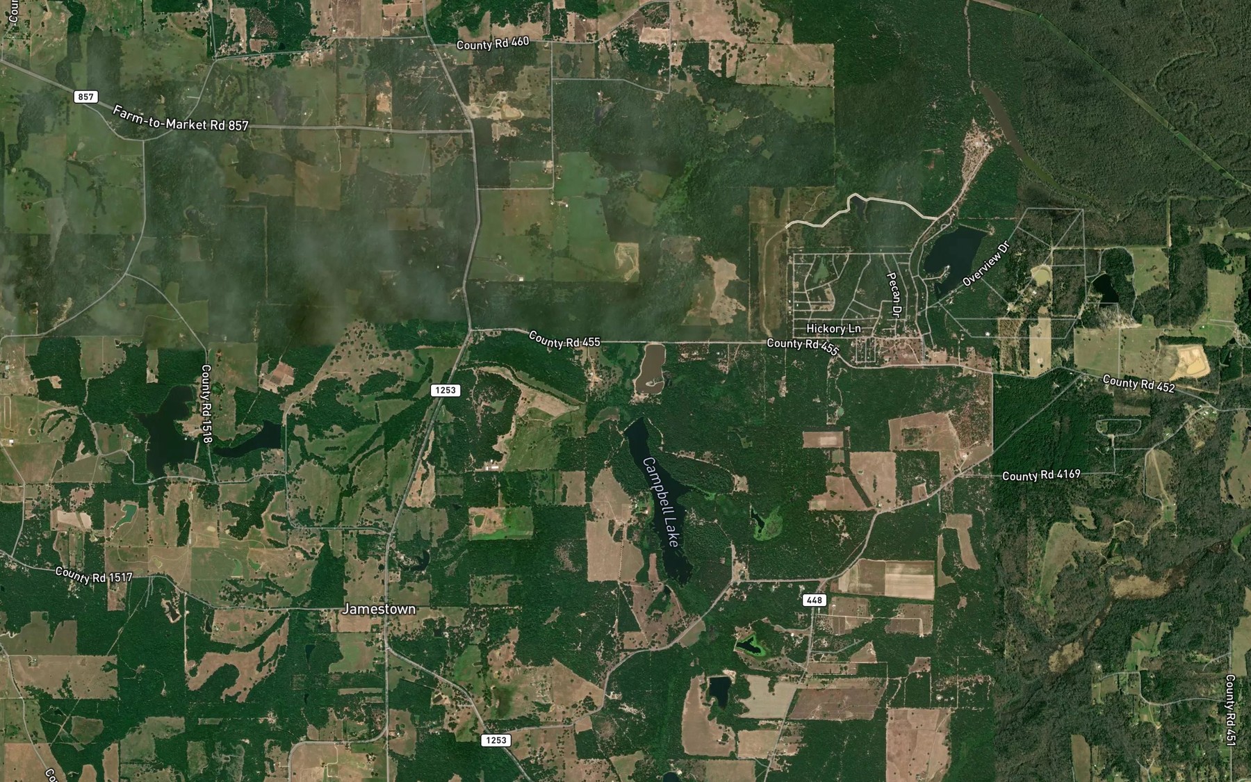 Satellite map of the Brushy Branch