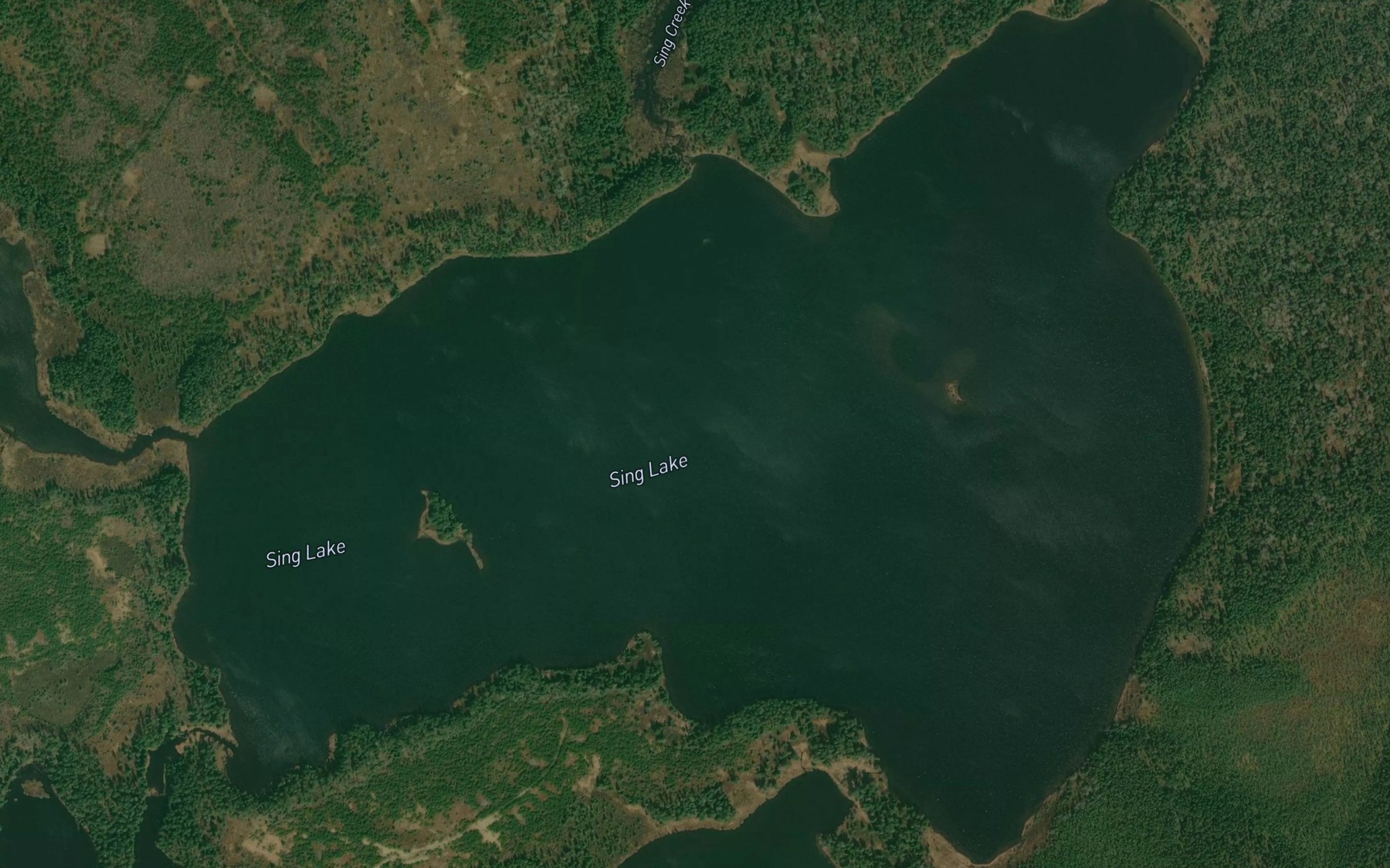 Satellite map of the Sing Lake