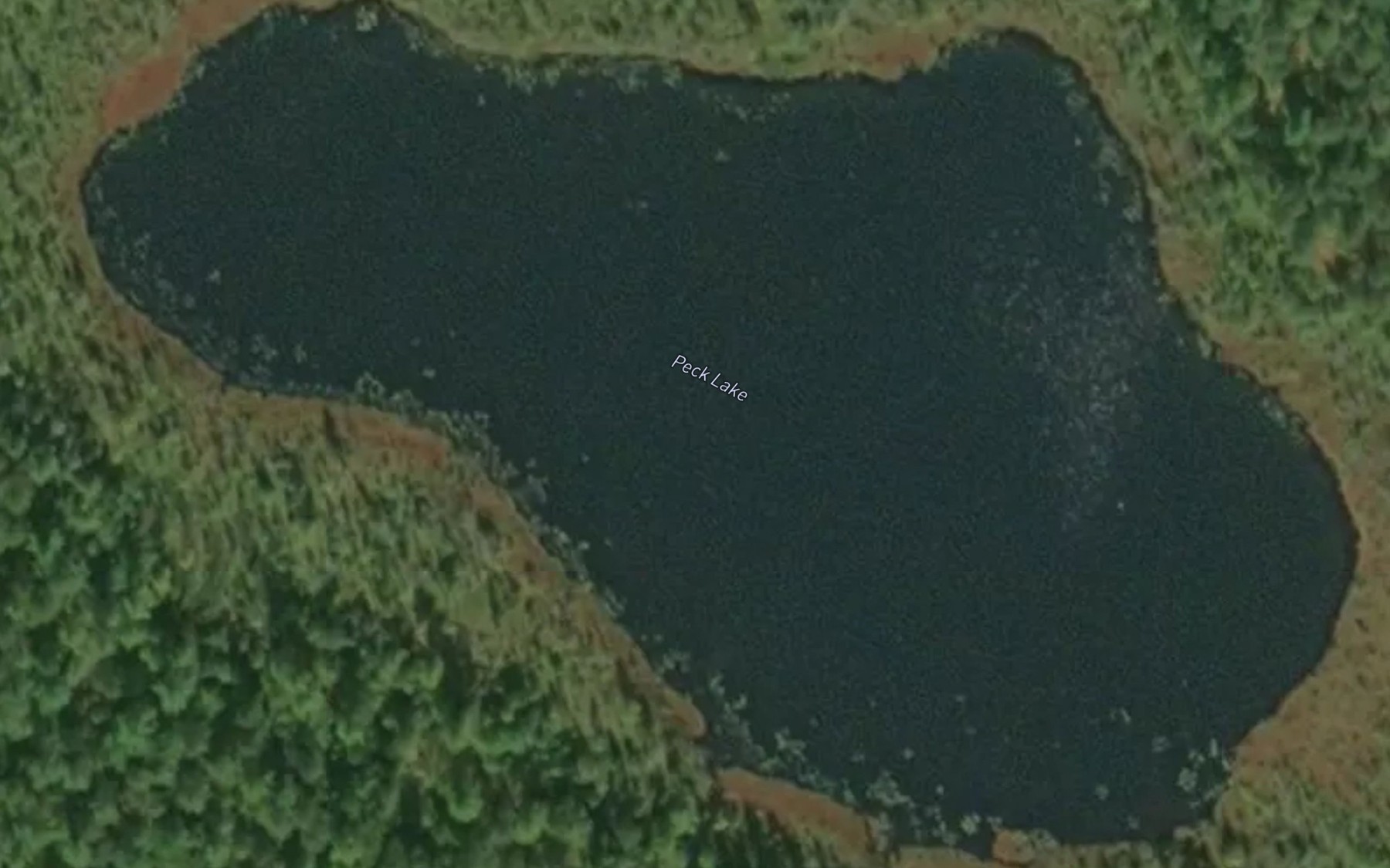 Satellite map of the Peck Lake