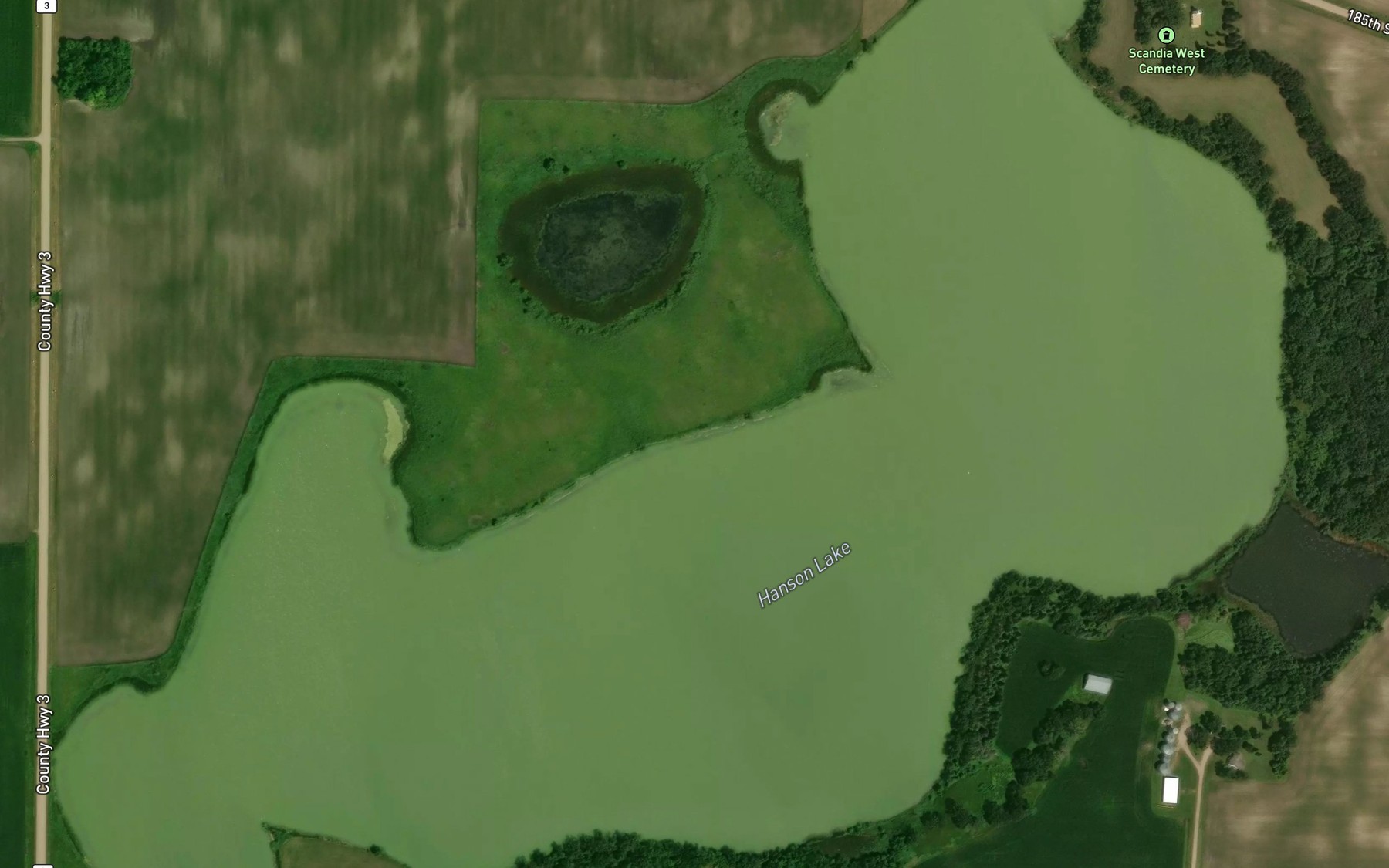Satellite map of the Hanson Lake