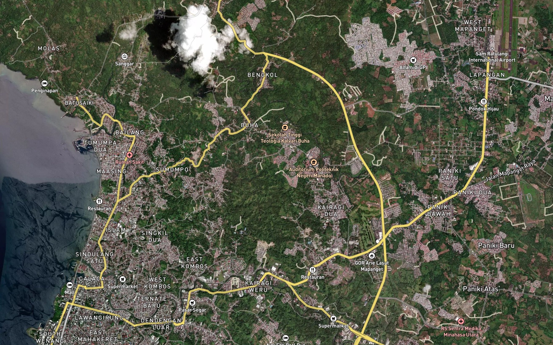 Satellite map of the Kuala Kandalou