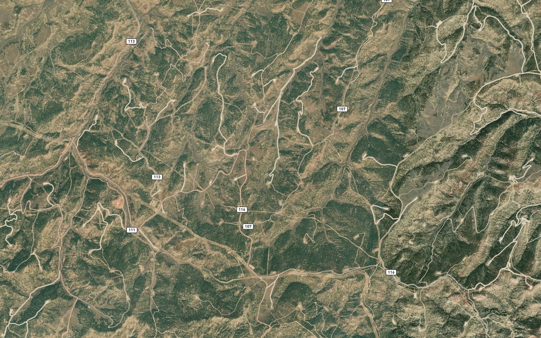 Satellite map of the Water Canyon Reservoir