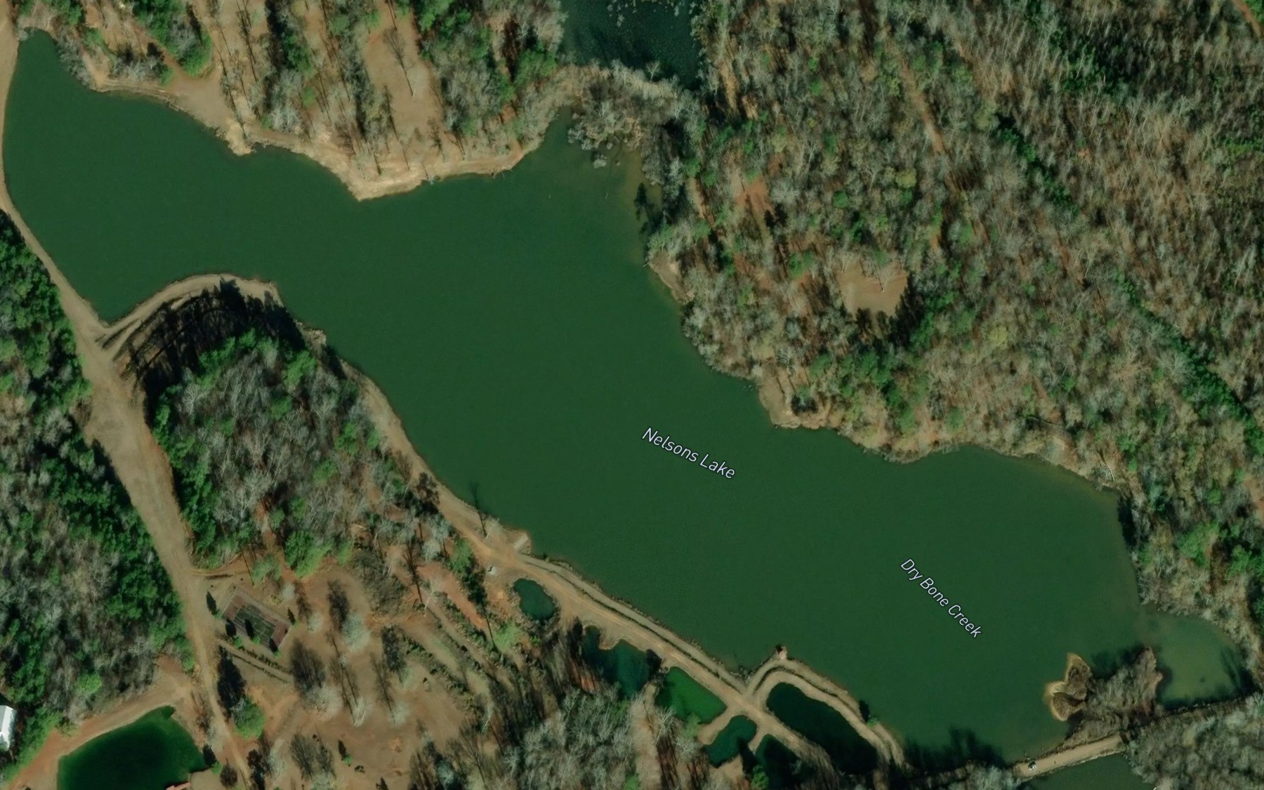 Satellite map of the Nelsons Lake