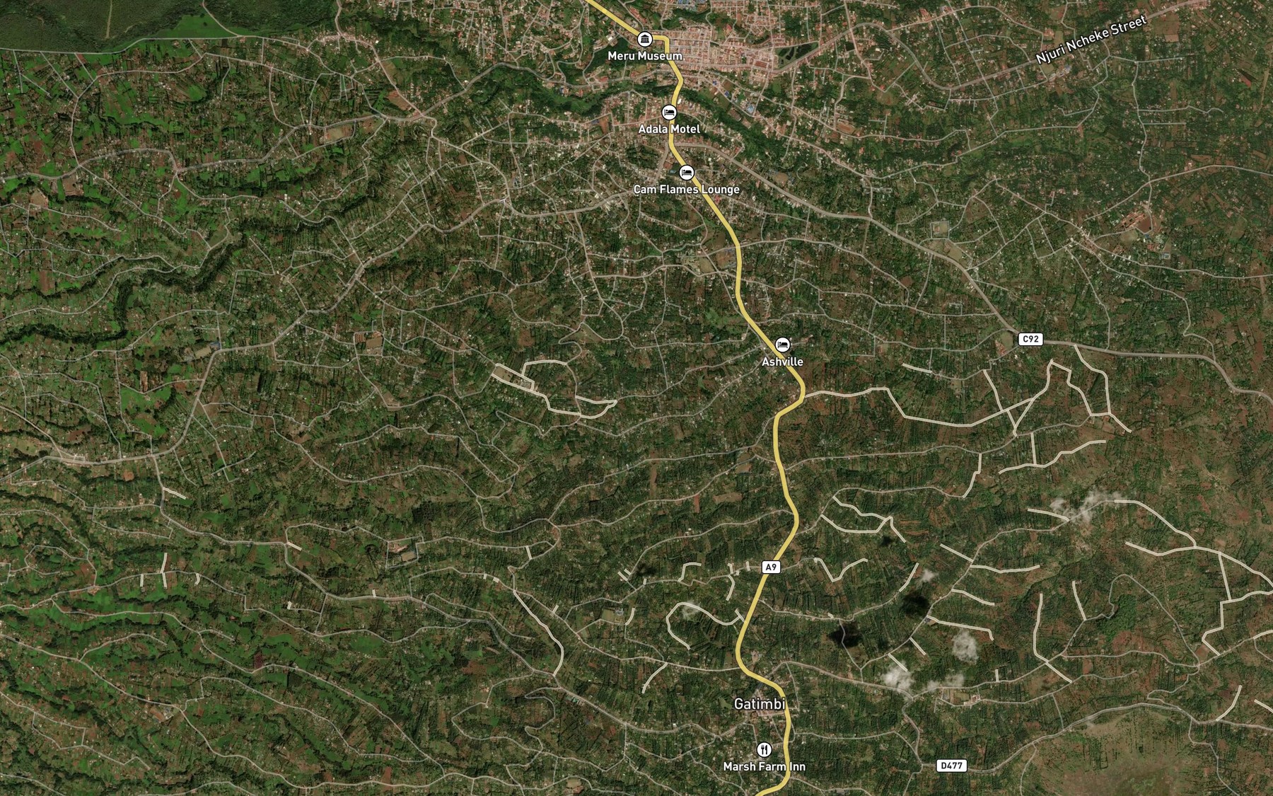 Satellite map of the Kiguru