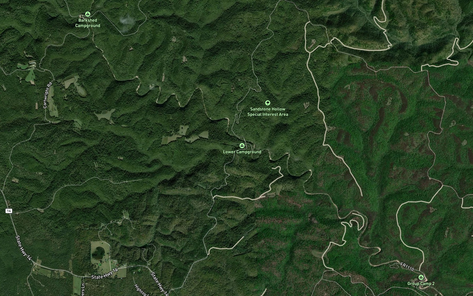 Satellite map of the Gunner Pool Lake