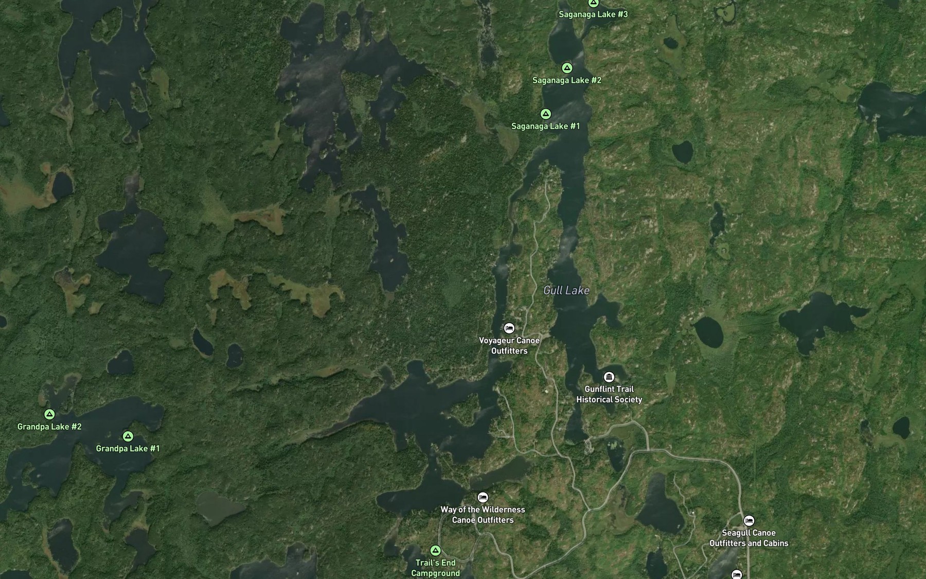 Satellite map of the Gull Lake