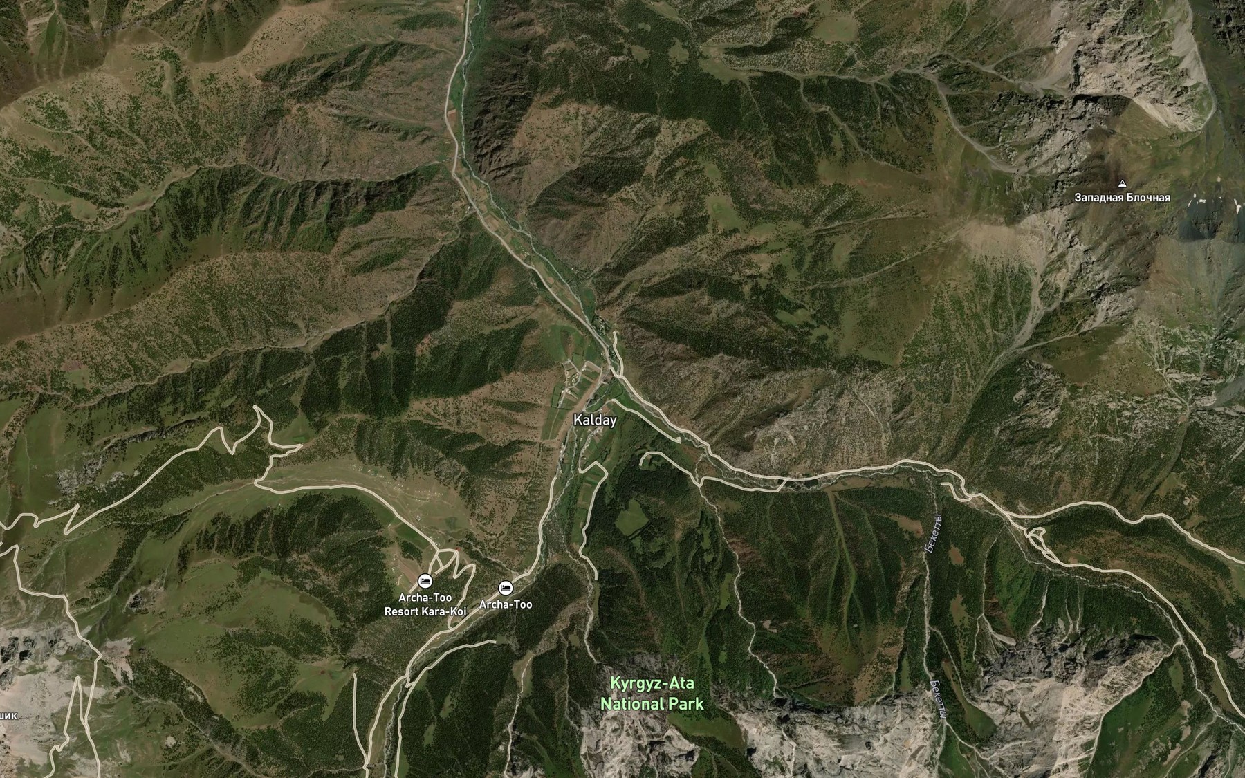 Satellite map of the Kara-Koy
