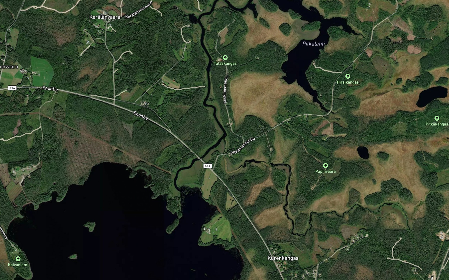 Satellite map of the Kurjenjoki