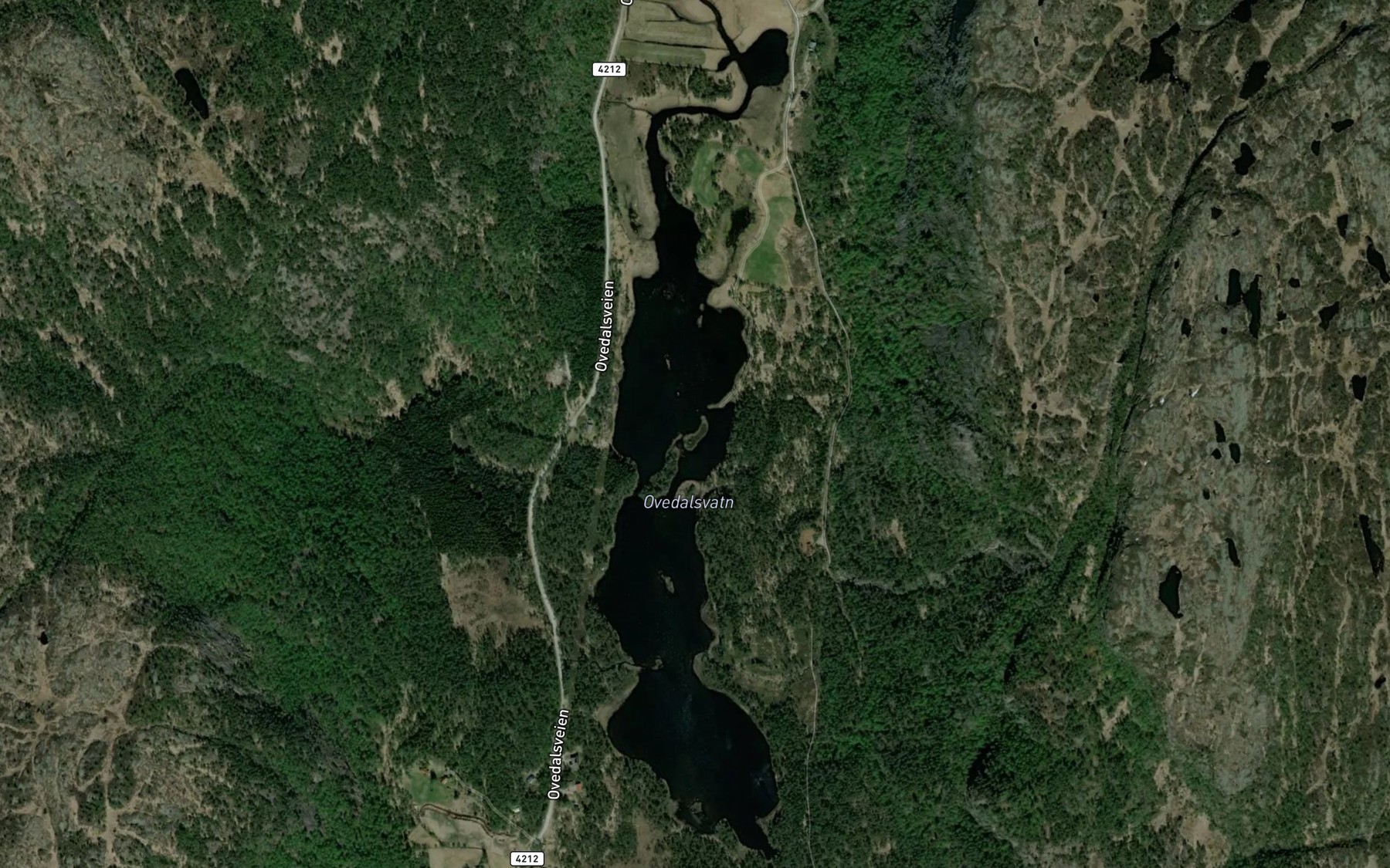 Satellite map of the Ovedalsvatn