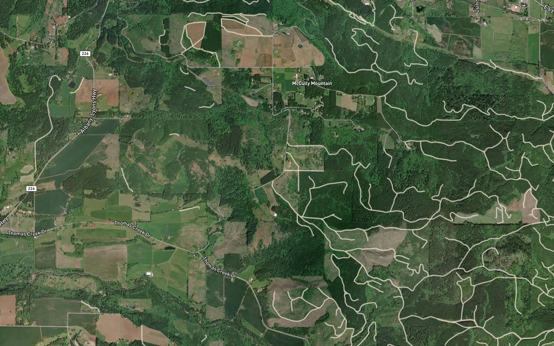 Satellite map of the Wilkes Reservoir