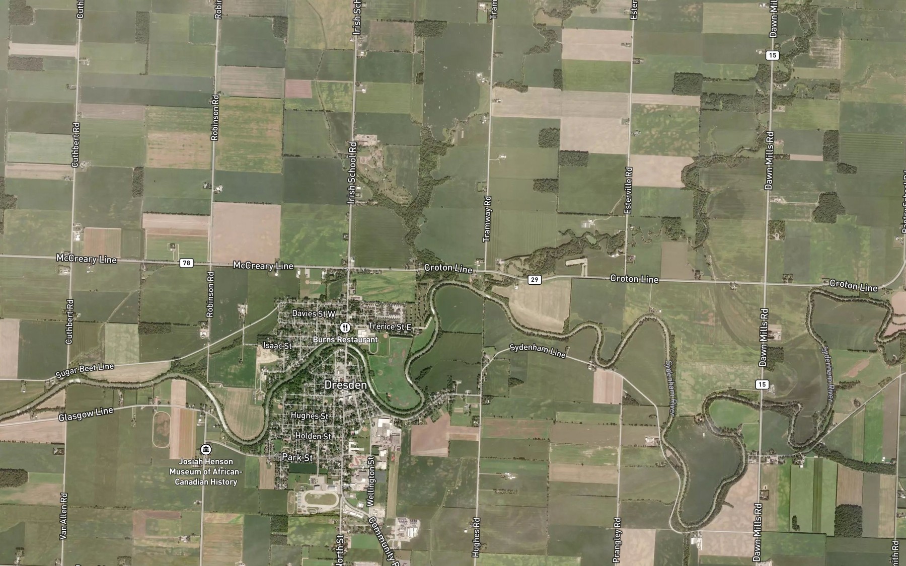 Satellite map of the Mollys Creek