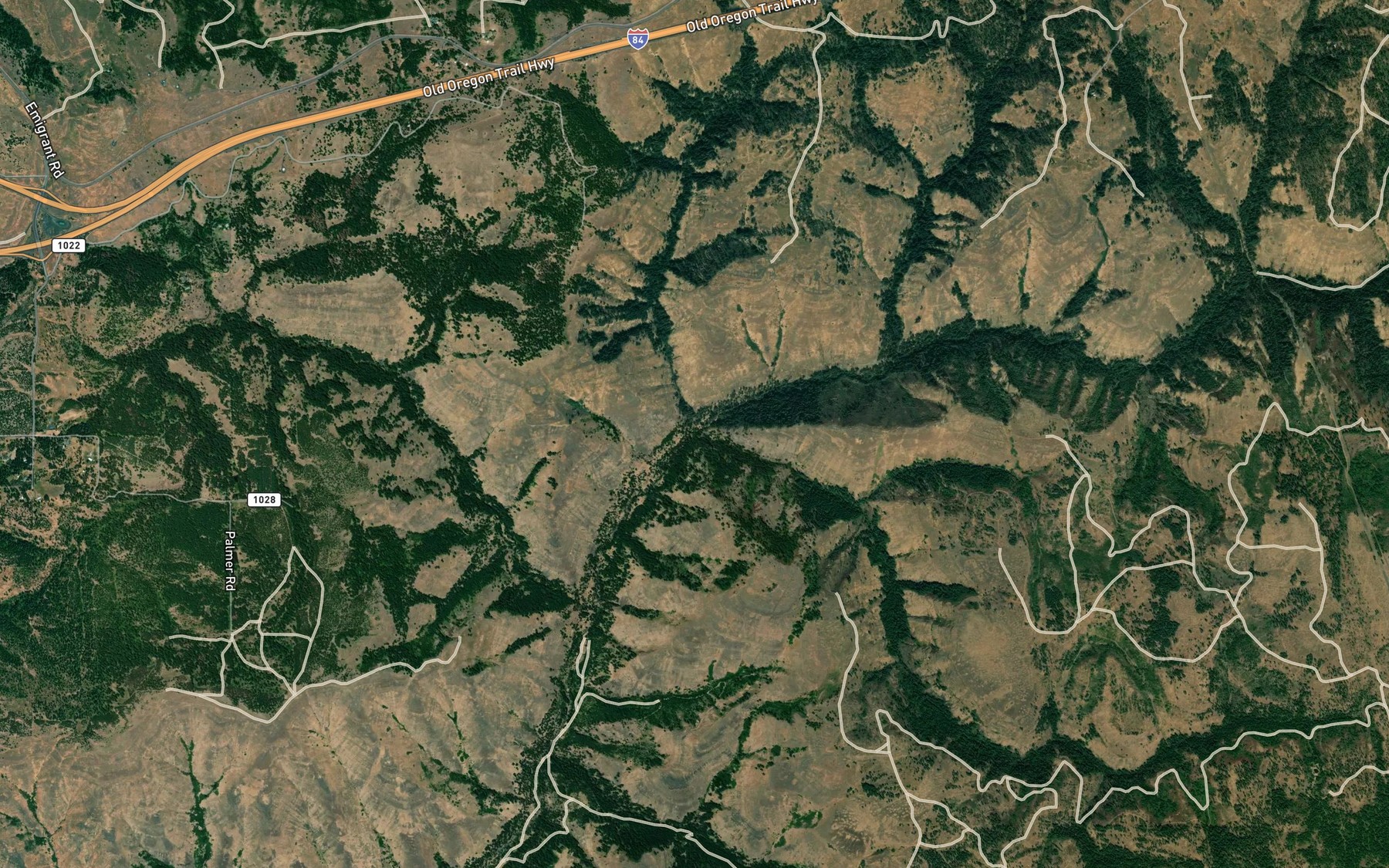 Satellite map of the Darr Creek